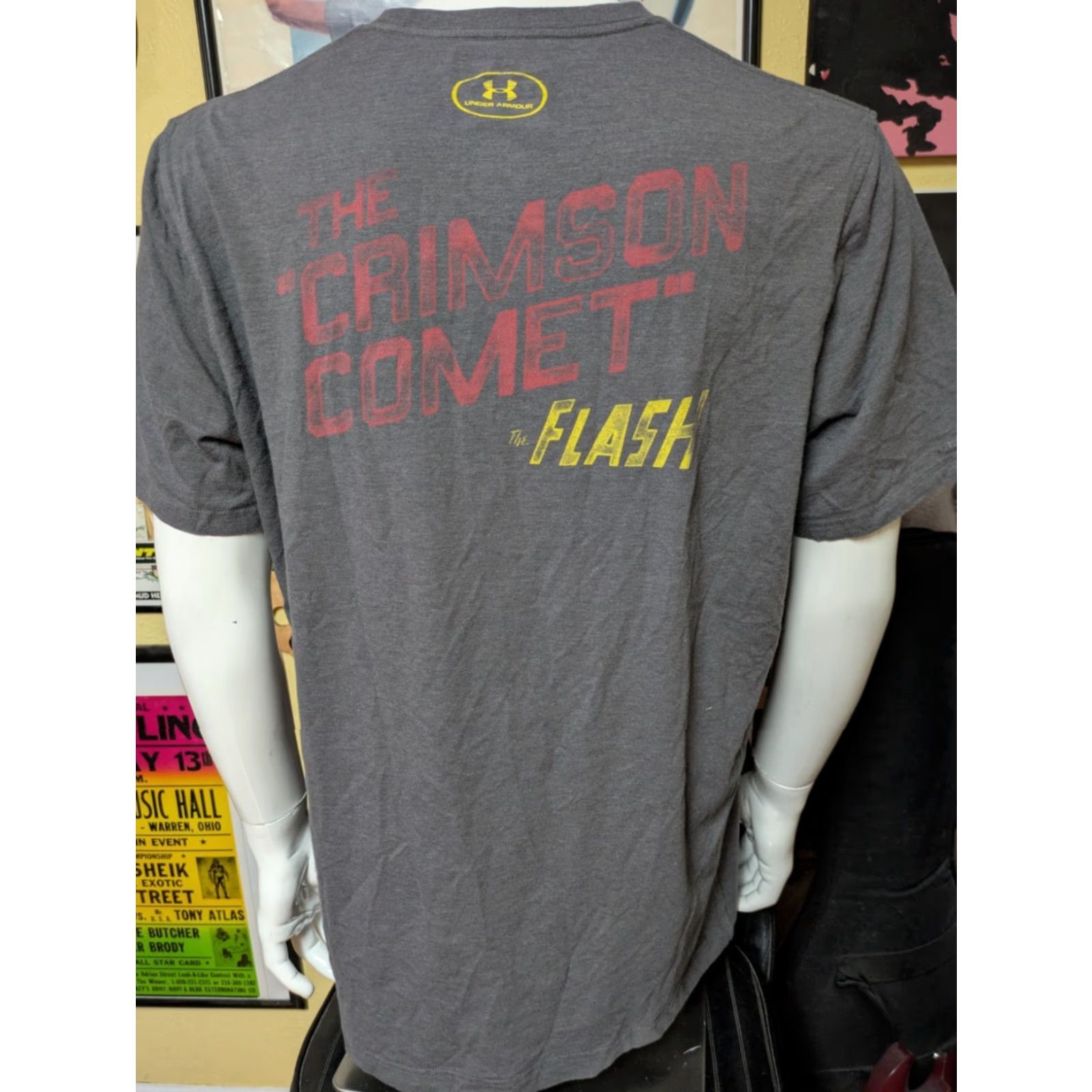 Under Armour Under Armour DC Comics The Flash Crimson Comet T Shirt XL Men Graphic Tee Short Sleeve Crew Neck Gray Cotton Blend Vintage? Size US XL / EU 56 / 4 - 5 Thumbnail