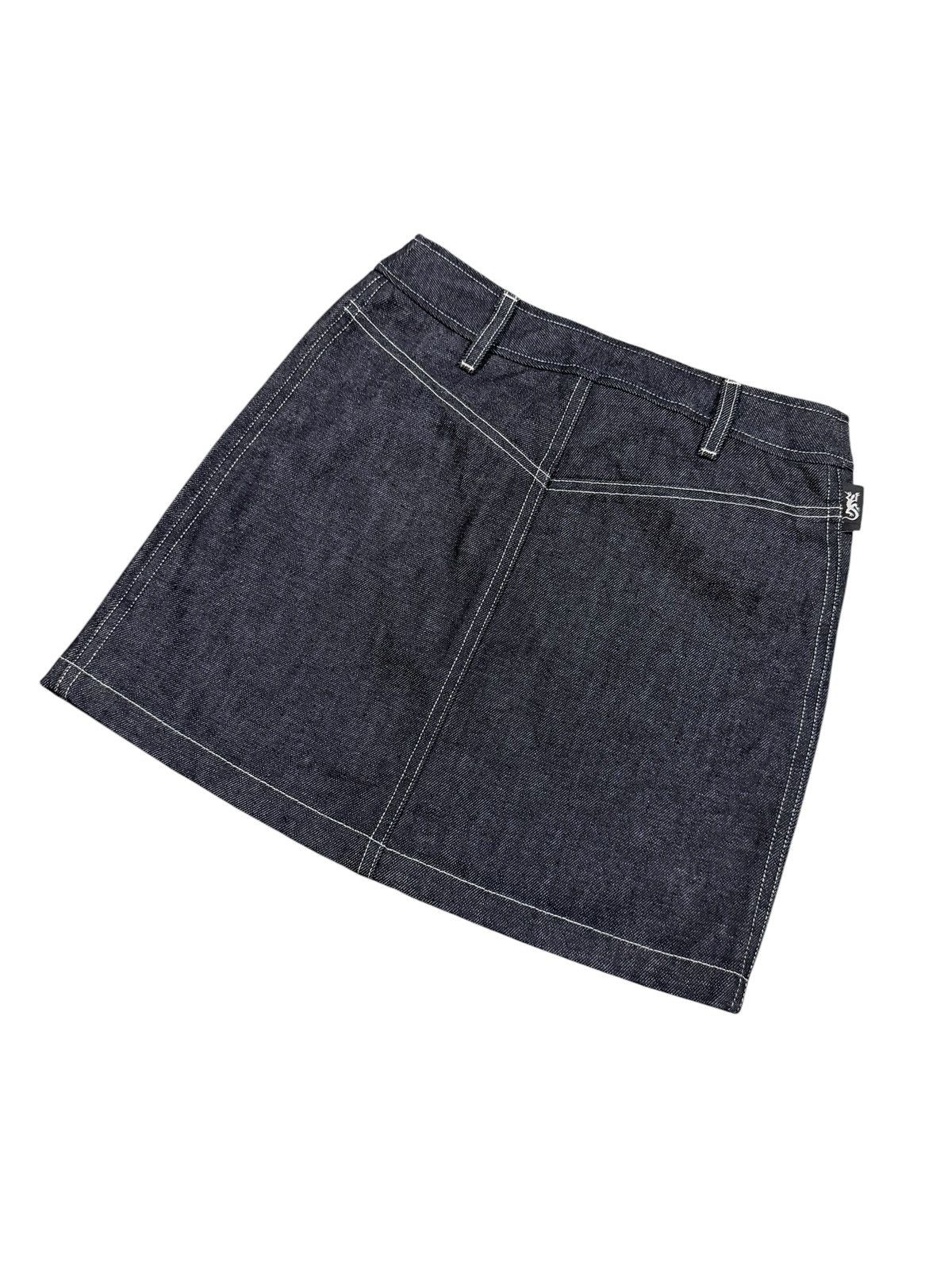 agnes b. Vtg🔥agnes.b Raw Indigo denim Mini Skirt Made In France Size 25" / US 0 / IT 36 - 17 Thumbnail