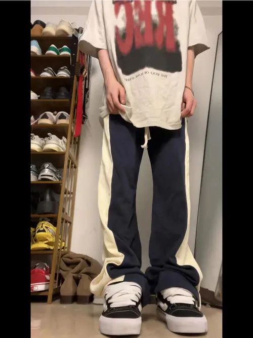 VIBE Retro contrasting color patchwork straight sweatpants Size US 32 / EU 48 - 1 Thumbnail
