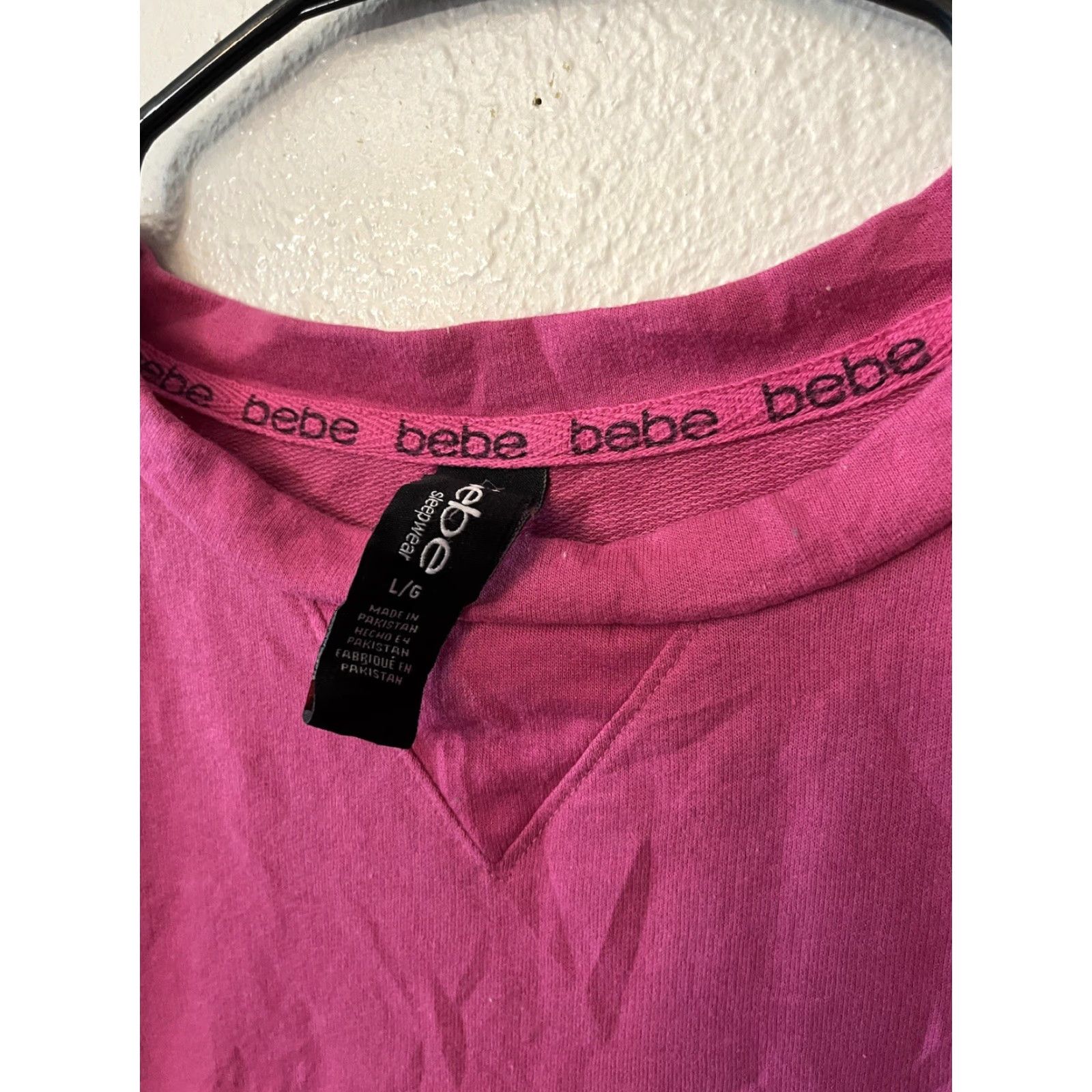Bebe Bebe Sleepwear Lounge Pink Long Sleeve Shirt Size Large Size L / US 10 / IT 46 - 2 Thumbnail