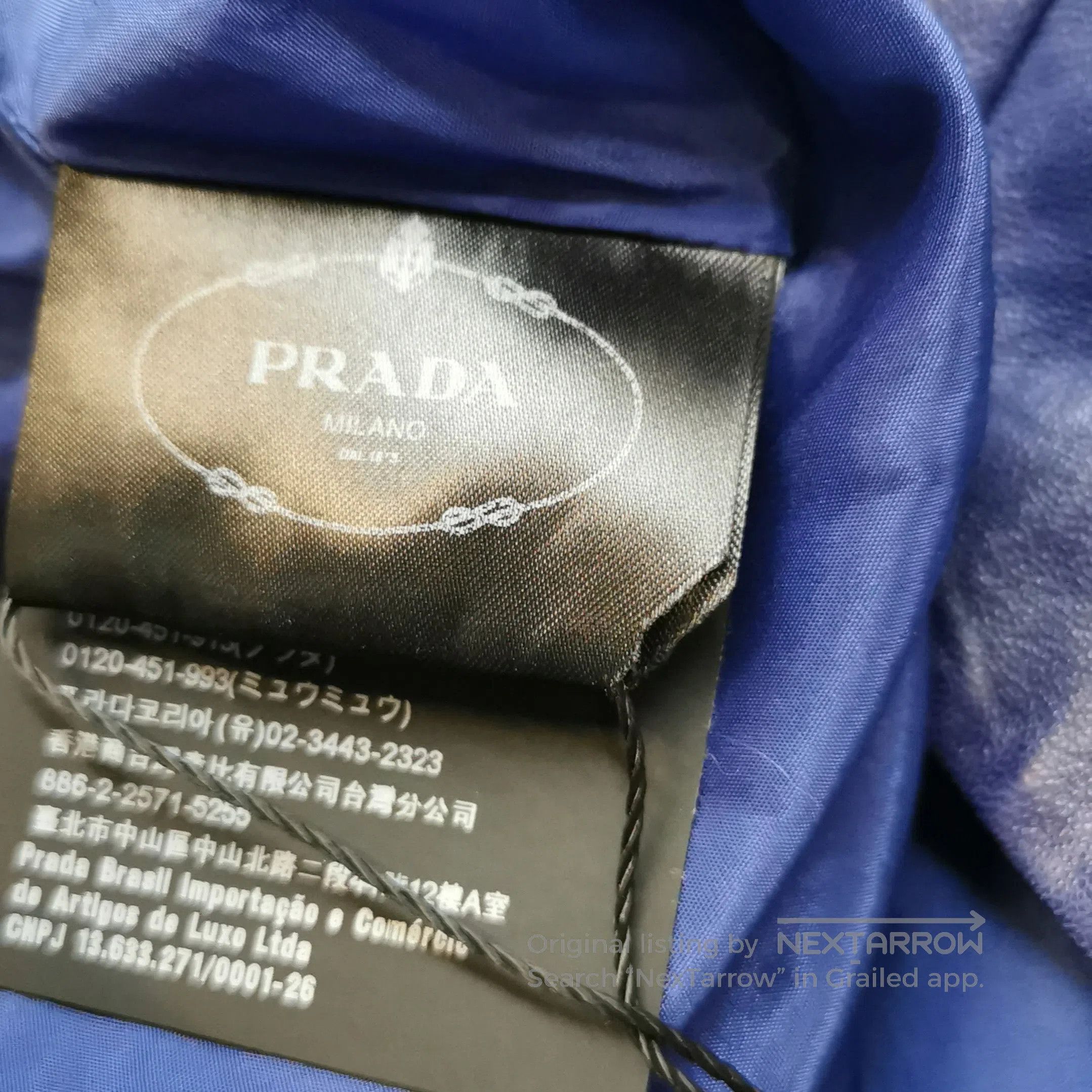 Prada Prada Leather Logo Mini Skirt in Deep Blue . Size 39" - 8 Thumbnail