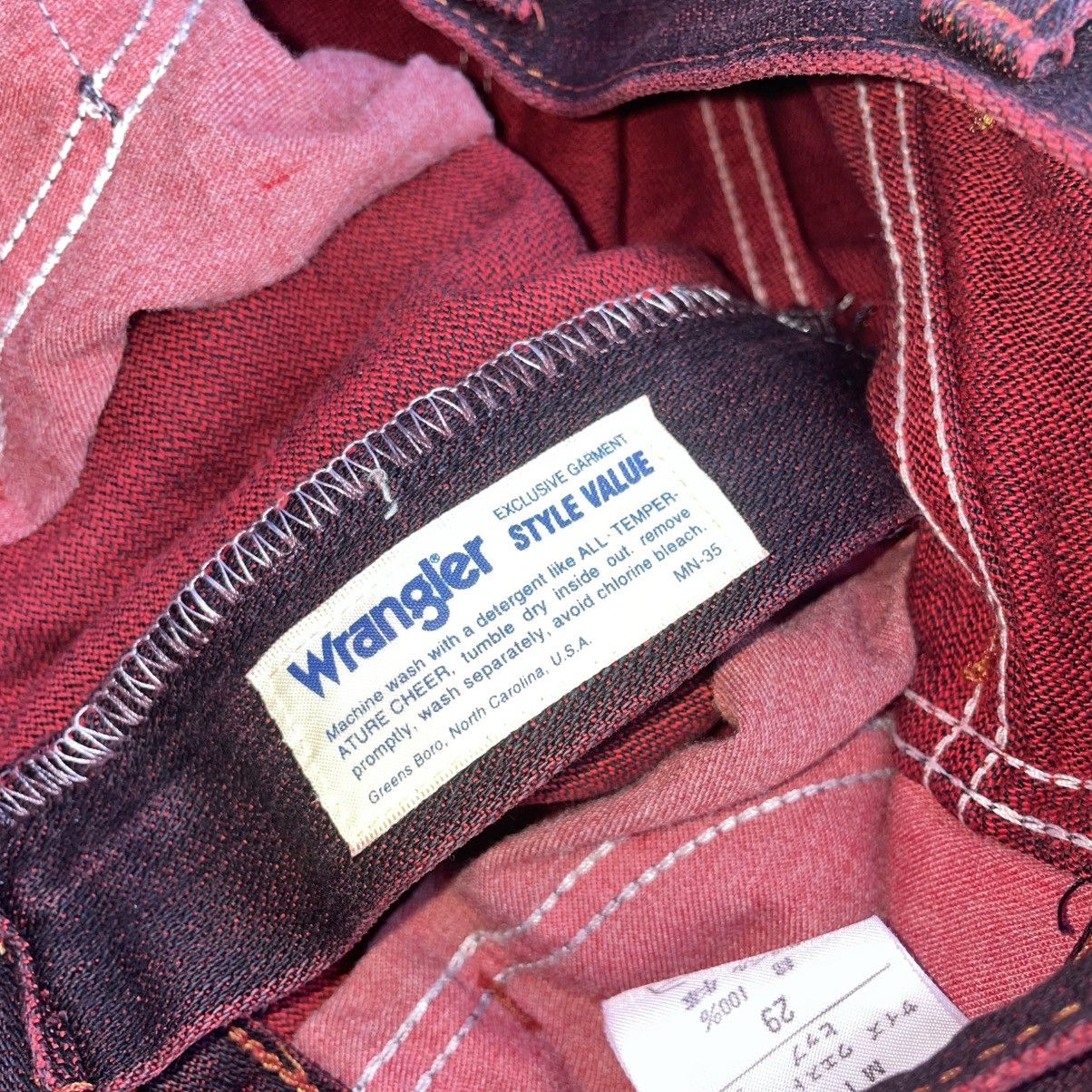 Le Grande Bleu (L.G.B.) Rare Flare Wrangler Japan Red Hue Denim Rare Overdyed Wash Size US 29 - 11 Thumbnail