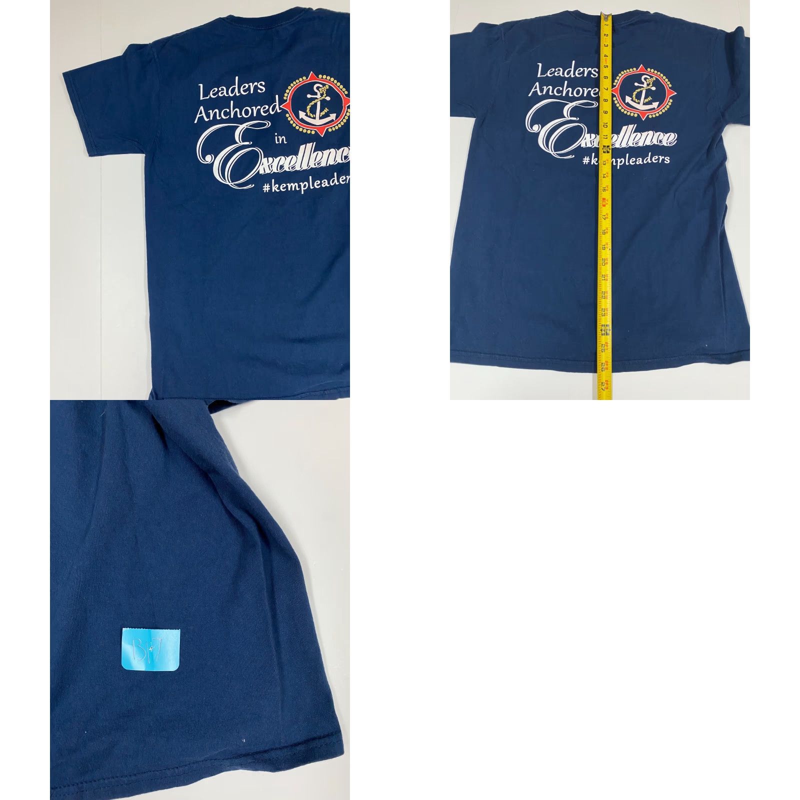 Hanes Hanes Shirt Mens M Blue Anchored Kemp Crew Neck Short Sleeve Logo Halloween Sports T-Shirt Regular All Seasons Size US M / EU 48-50 / 2 - 8 Thumbnail