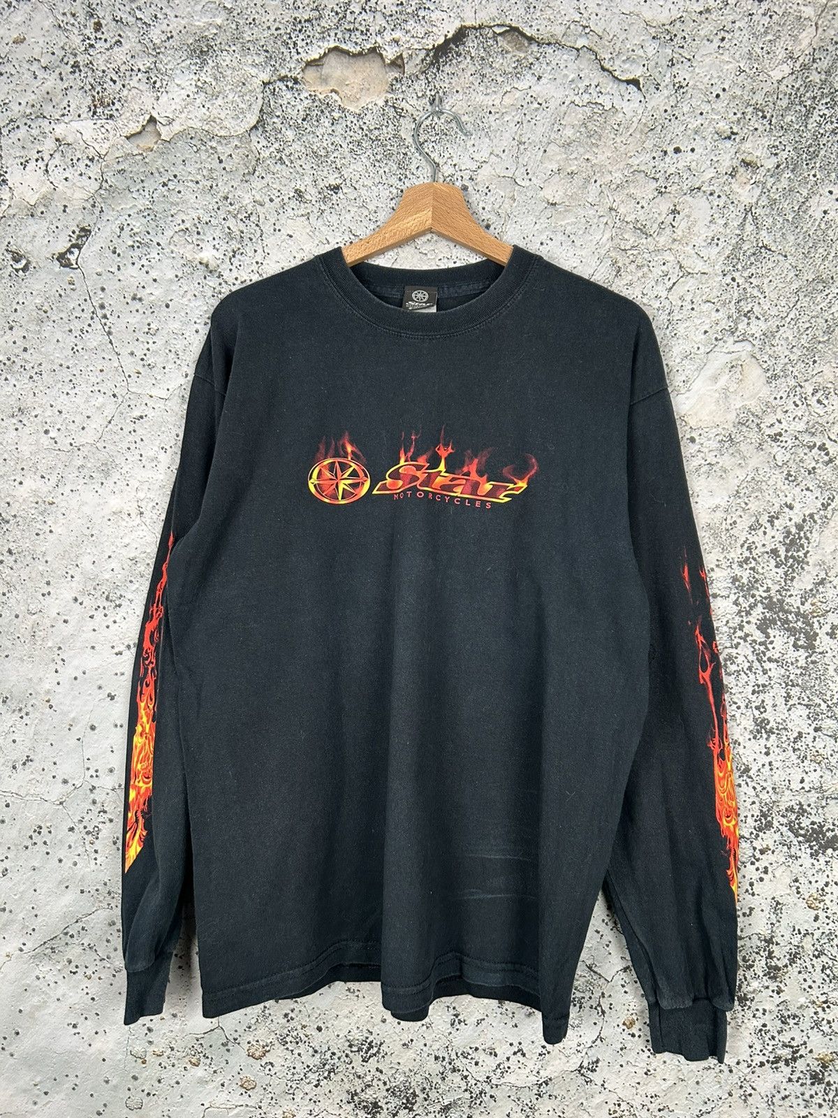 Band Tees Vintage Star Motorcycles Flames Longsleeve 90s Racing Size US L / EU 52-54 / 3 - 1 Thumbnail