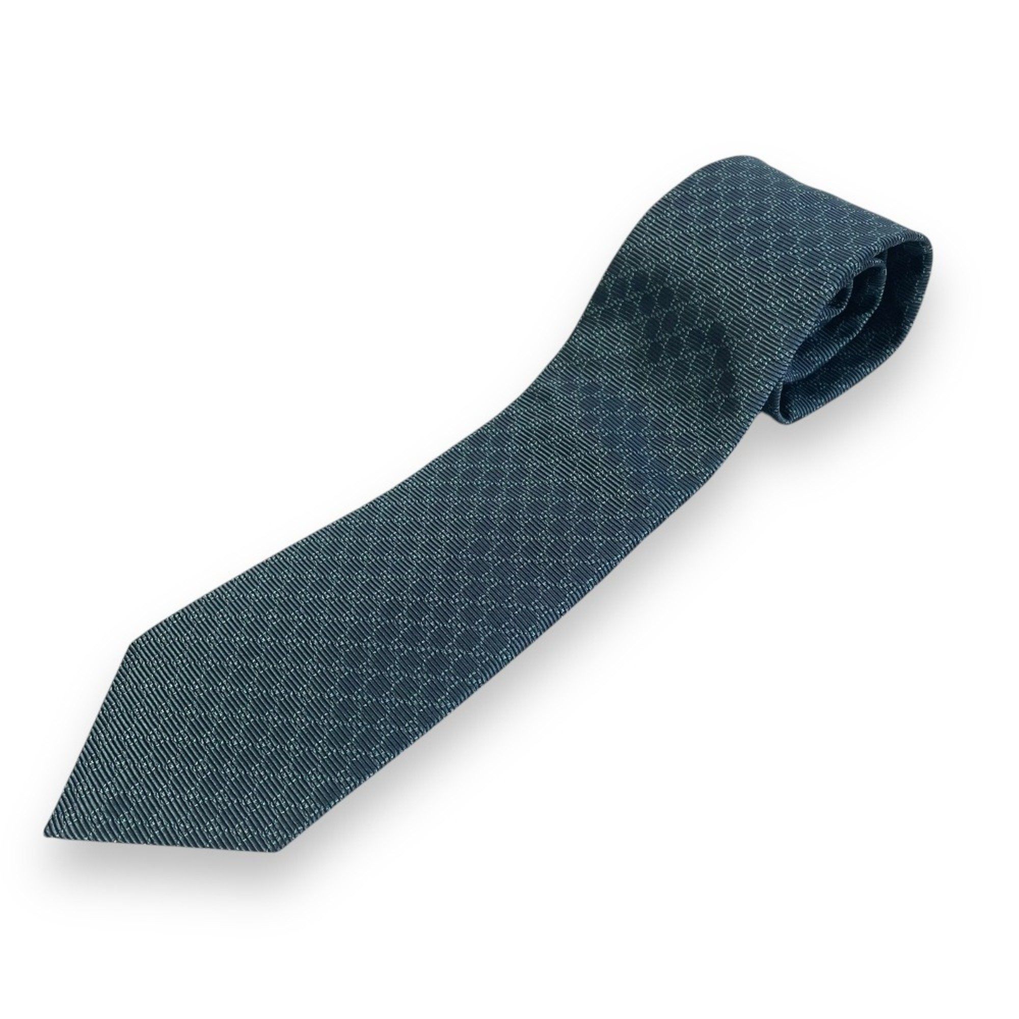 Gucci GUCCI Micro GG Pattern Necktie Regular Tie Blue x Green Men's Size ONE SIZE - 1 Thumbnail