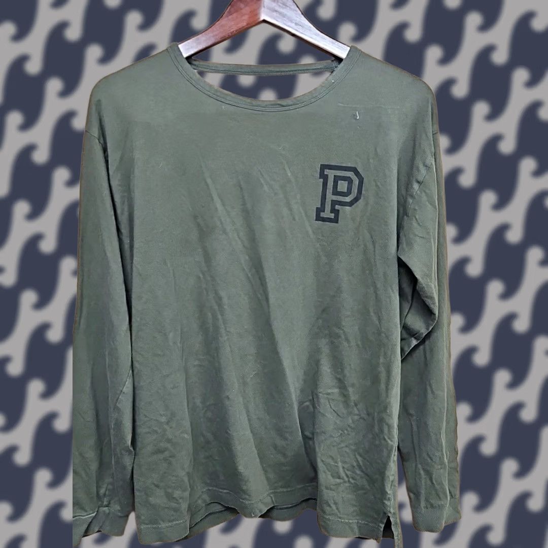 Vintage Victoria's Secret PINK Y2K Olive Green Long Sleeve Open Back Ladder Top Small Size L / US 10 / IT 46 - 1 Thumbnail