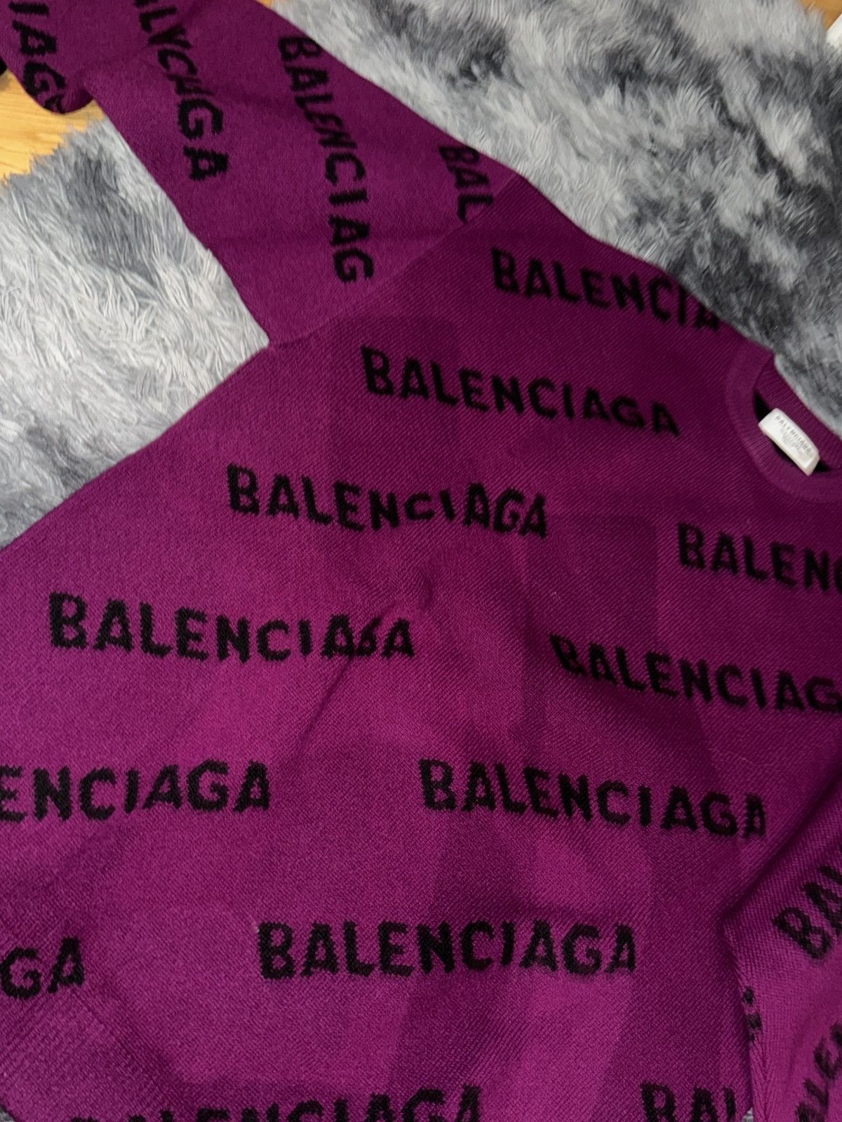 Balenciaga Balenciaga logo purple knit Size US XS / EU 42 / 0 - 5 Thumbnail