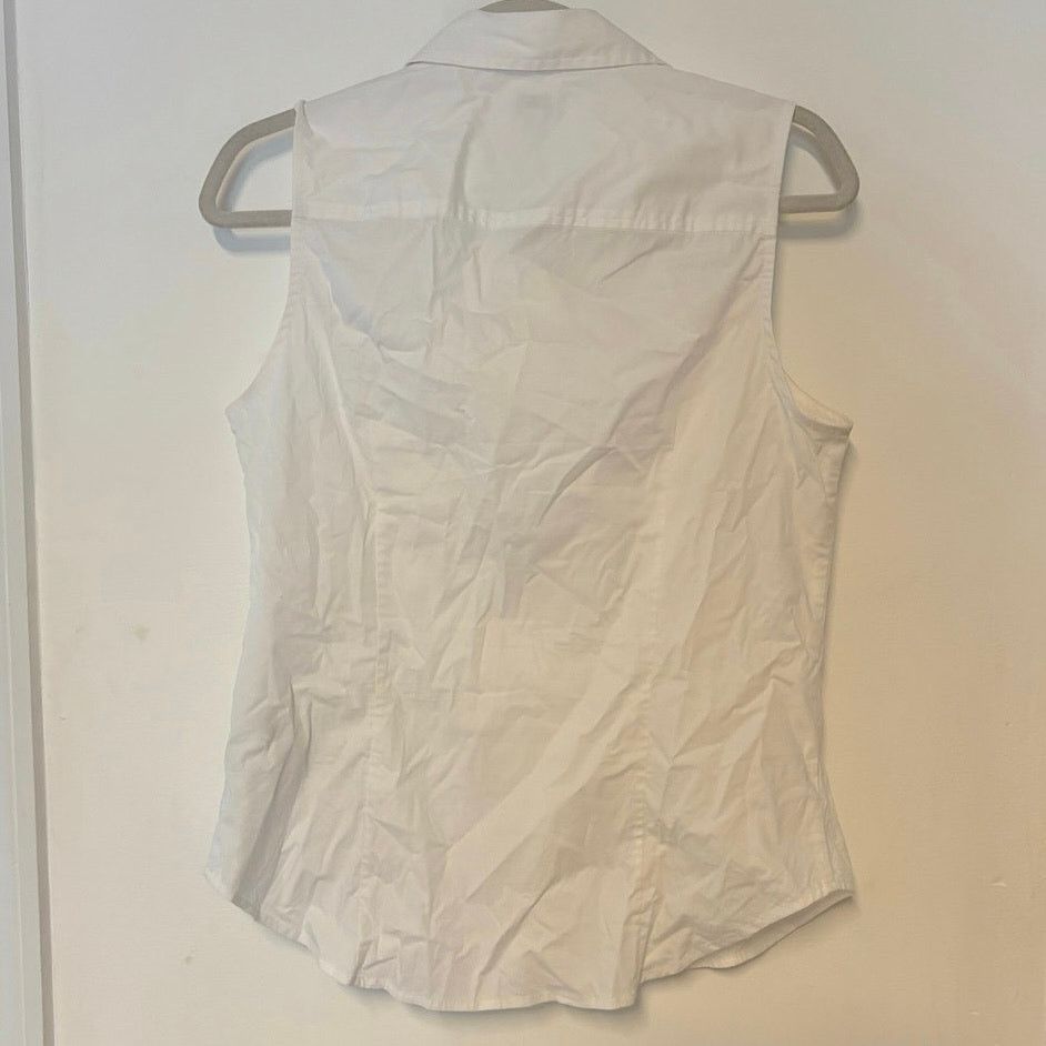 J.Crew J.Crew Sleeveless Cotton Poplin Shirt In White Size Medium Size M / US 6-8 / IT 42-44 - 5 Thumbnail