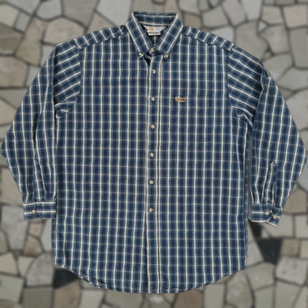 Carhartt VINTAGE Carhartt Rugged Twill Union Button Down Shirt Blue Men L Size US L / EU 52-54 / 3 - 1 Thumbnail