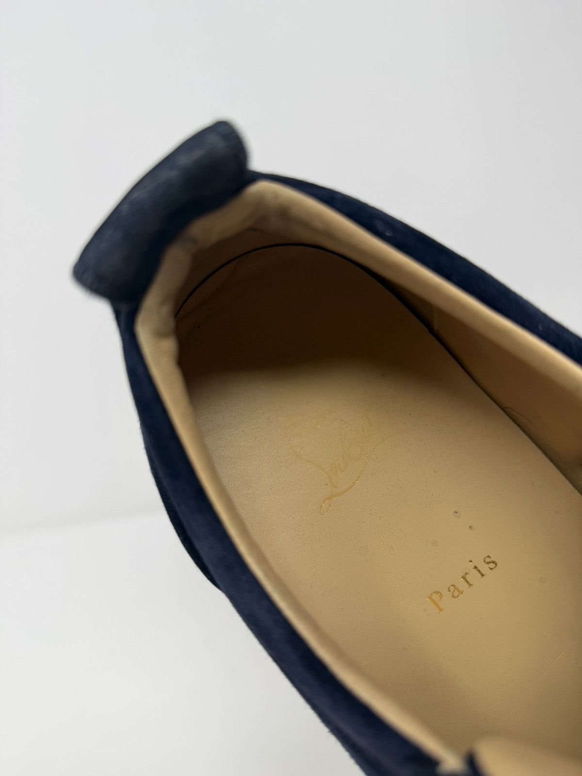 Christian Louboutin Christian Louboutin Louis Junior Spike Sneaker Navy Suede Size US 11.5 / EU 44-45 - 8 Thumbnail