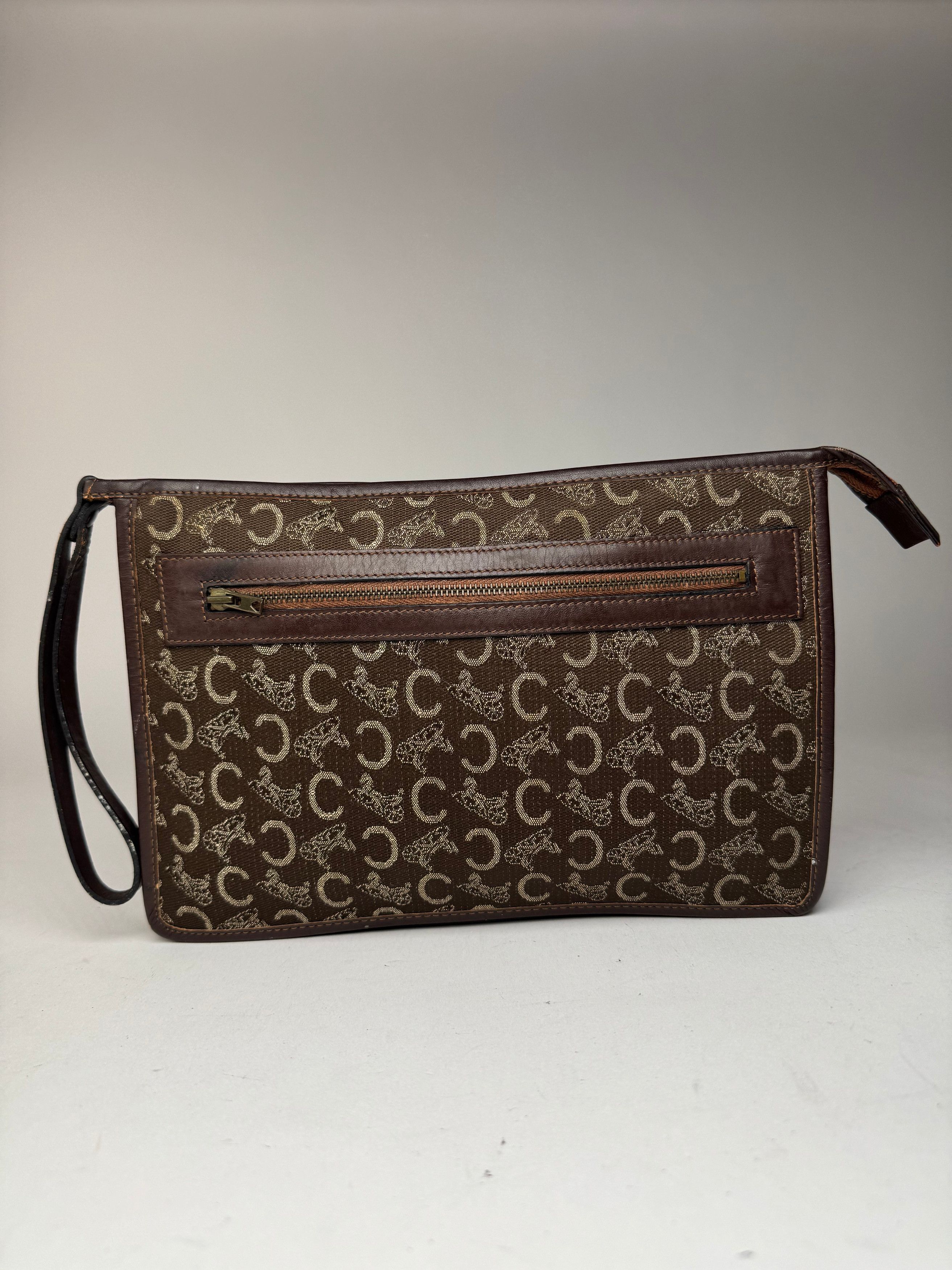 Vintage Monogram Clutch brown white