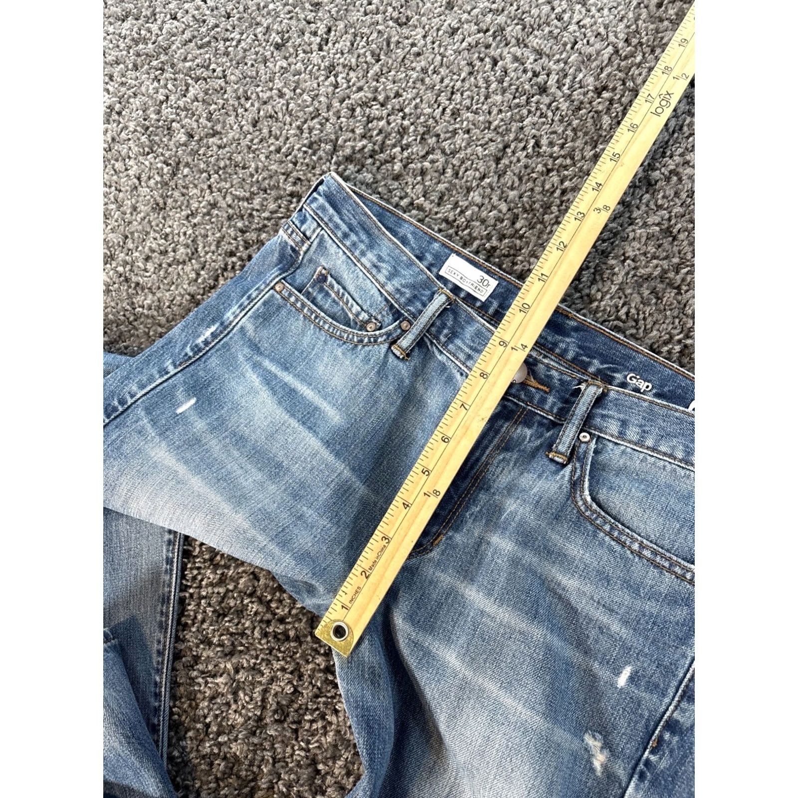 Gap VINTAGE Gap 1969 Jeans Womens 30x27 Light Wash Mid Rise Distressed Boyfriend Jeans Woman Size 30" / US 8 / IT 44 - 5 Thumbnail