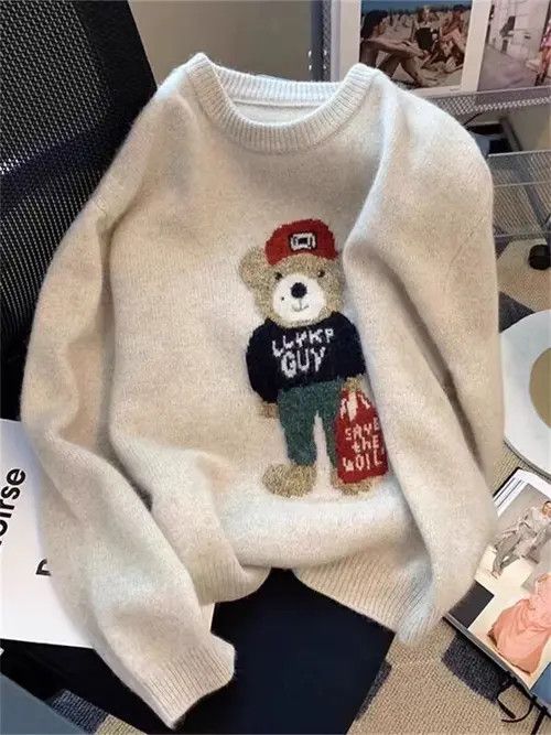 VIBE Street Vintage Bear Knit L Sweater Sweatshirt Size US L / EU 52-54 / 3 - 3 Thumbnail