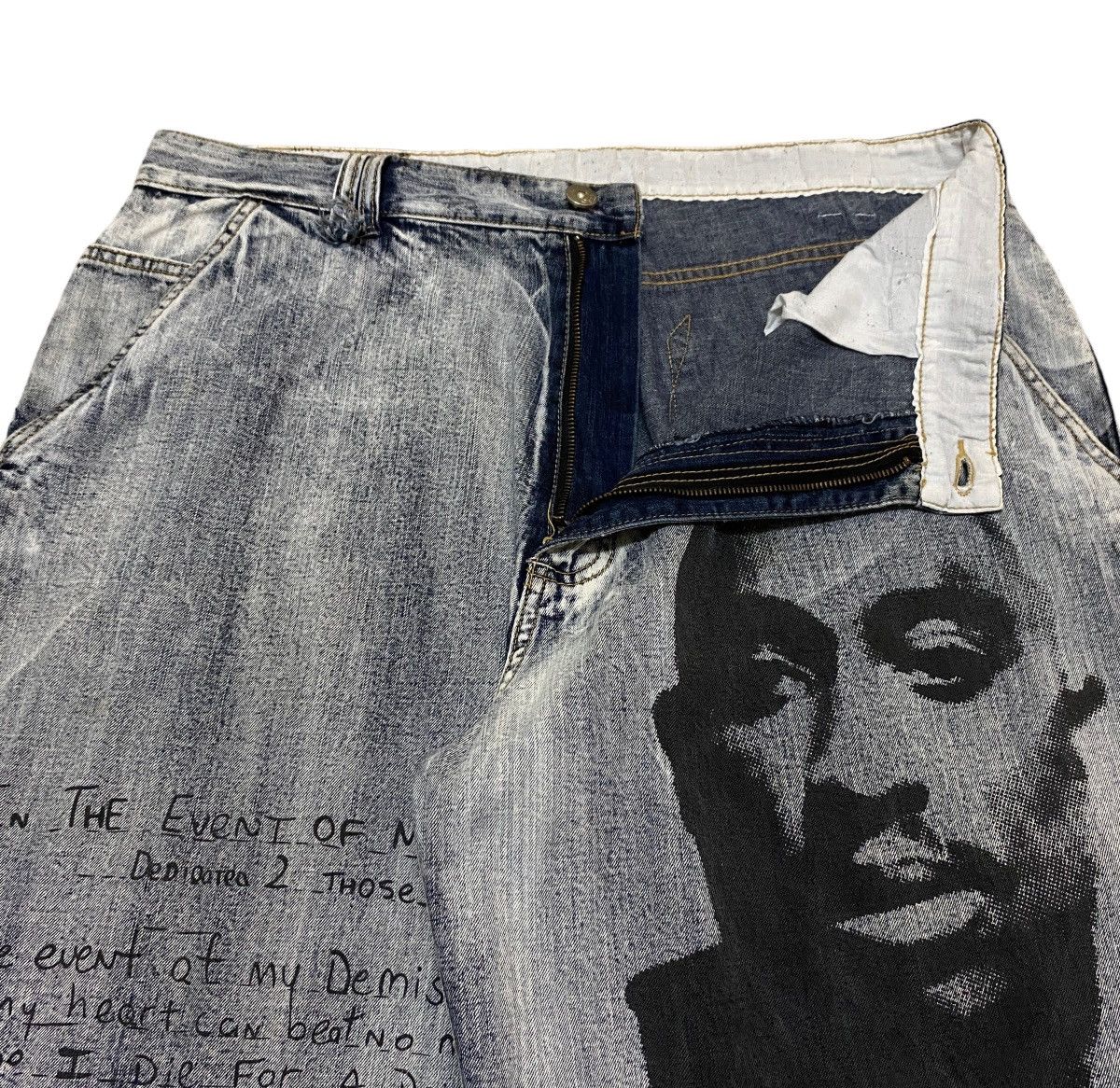 Rap Tees Rare Design Vintage Makaveli Tupac Shakur Baggy Jeans 2000s Size US 36 / EU 52 - 7 Thumbnail