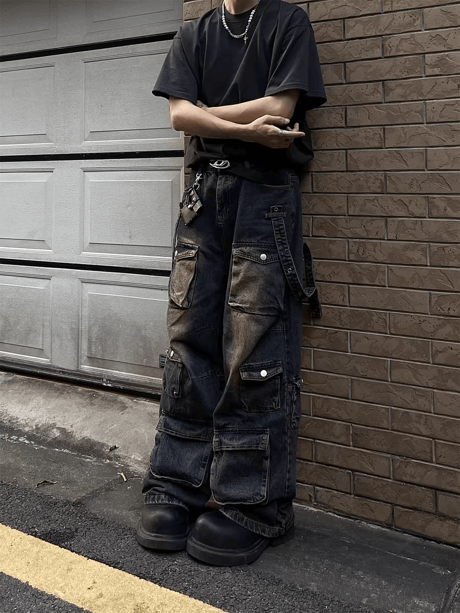 Japanese Brand × Vintage Vintage High Street Hip Hop Multi-Pocket Jeans Size US 34 / EU 50 - 3 Thumbnail