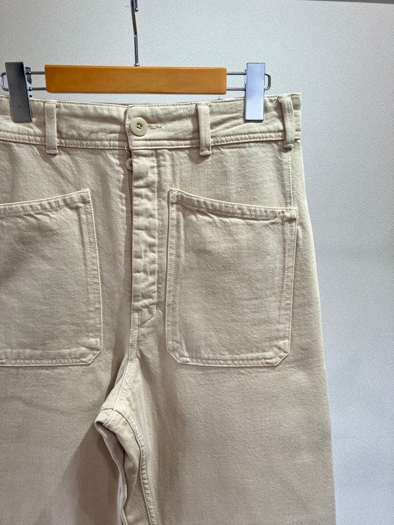 Lemaire LEMAIRE Pocket Design Denim Pants Ivory 46 Size US 29 - 3 Thumbnail