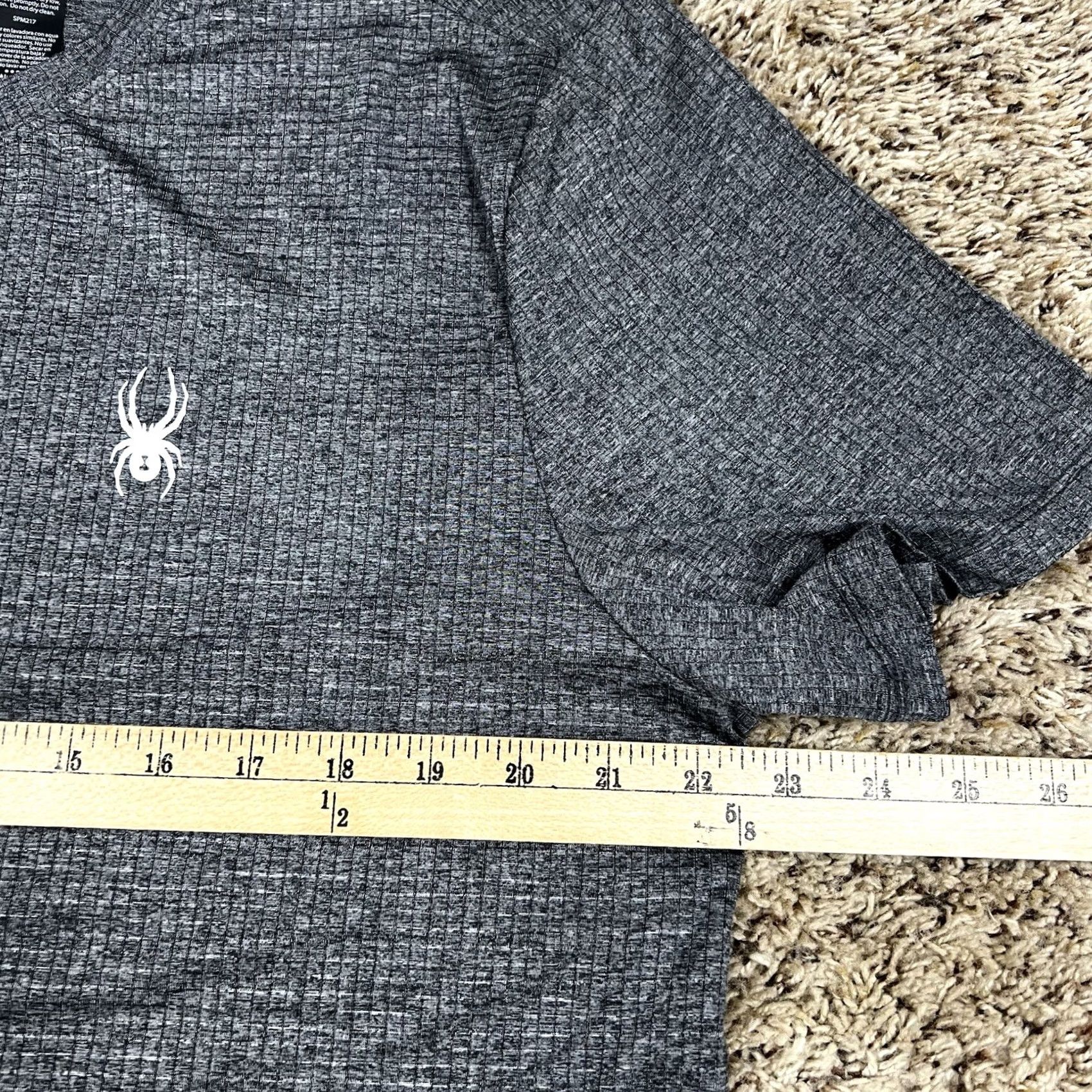Spyder Spyder T-Shirt Mens XL Gym Activewear Black Widow Logo Heathered Gray Polyester Spandex Daily Wear Tee Size US XL / EU 56 / 4 - 7 Thumbnail