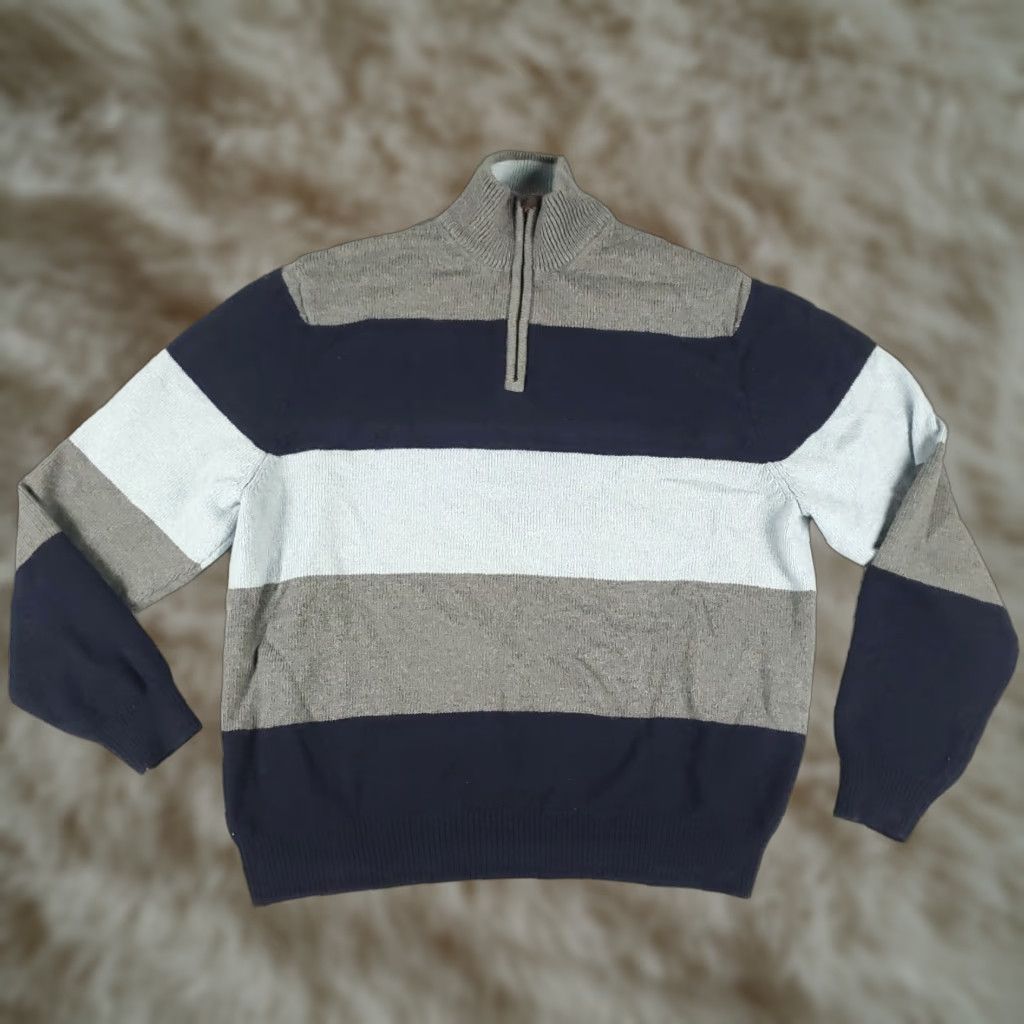 Brooks Brothers VINTAGE Brooks Brothers Sweater Mens XL Blue Wool Knit Pullover 1/4 Zip Classic Modern Preppy Size US XL / EU 56 / 4 - 1 Thumbnail