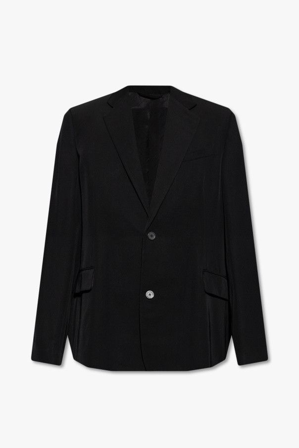 o1bcso1str1124 Curved Shoulder Jacket in Black