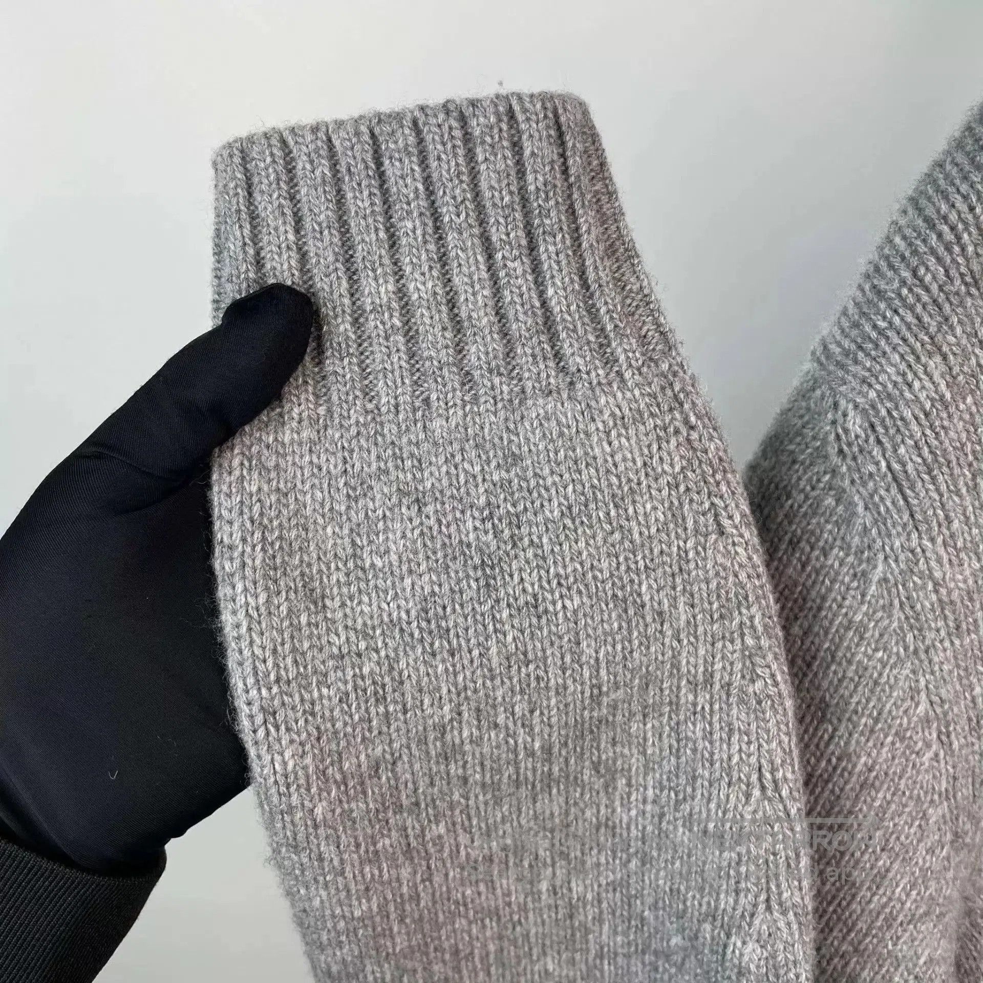 Prada Gray Crewneck Sweater with Textured Pattern. Size US M / EU 48-50 / 2 - 7 Thumbnail