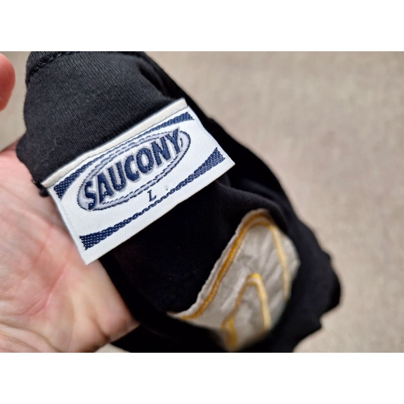 Saucony VINTAGE Saucony Shirt Jersey Button 90s Promo Running Shoes Jersey L Black Mens T-Shirt Size US L / EU 52-54 / 3 - 2 Thumbnail