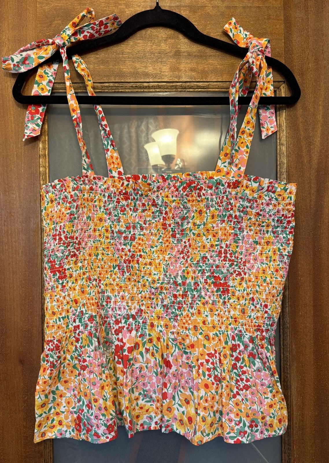 J.Crew J. Crew Women’s Smocked Floral Tie Tank Top -medium Size M / US 6-8 / IT 42-44 - 8 Thumbnail