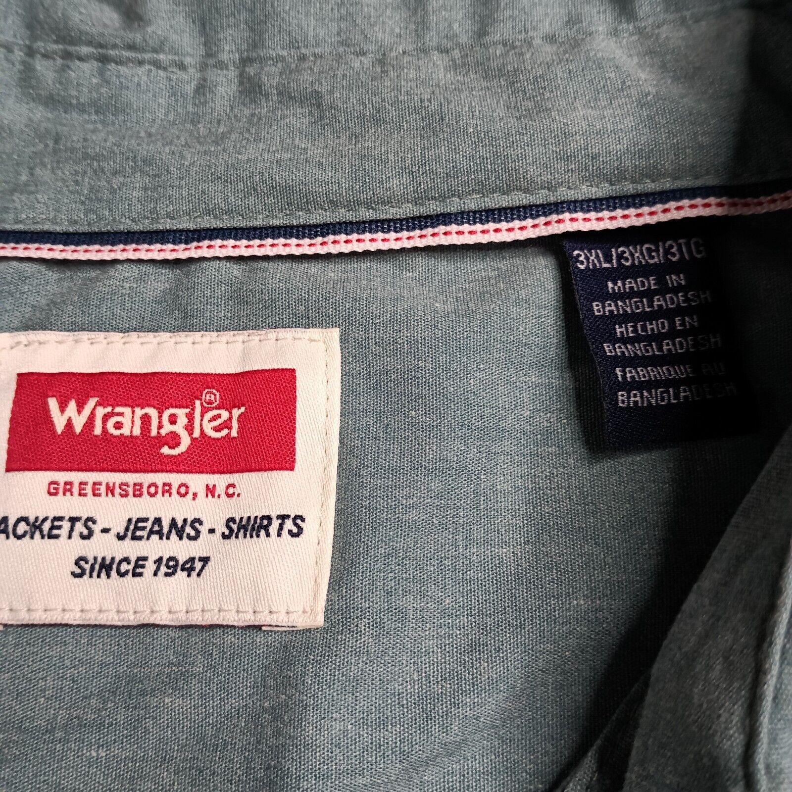 Wrangler Wrangler S/S Twill Button Up Shirt Mint Green Relaxed 3XL Size US XXL / EU 58 / 5 - 3 Thumbnail
