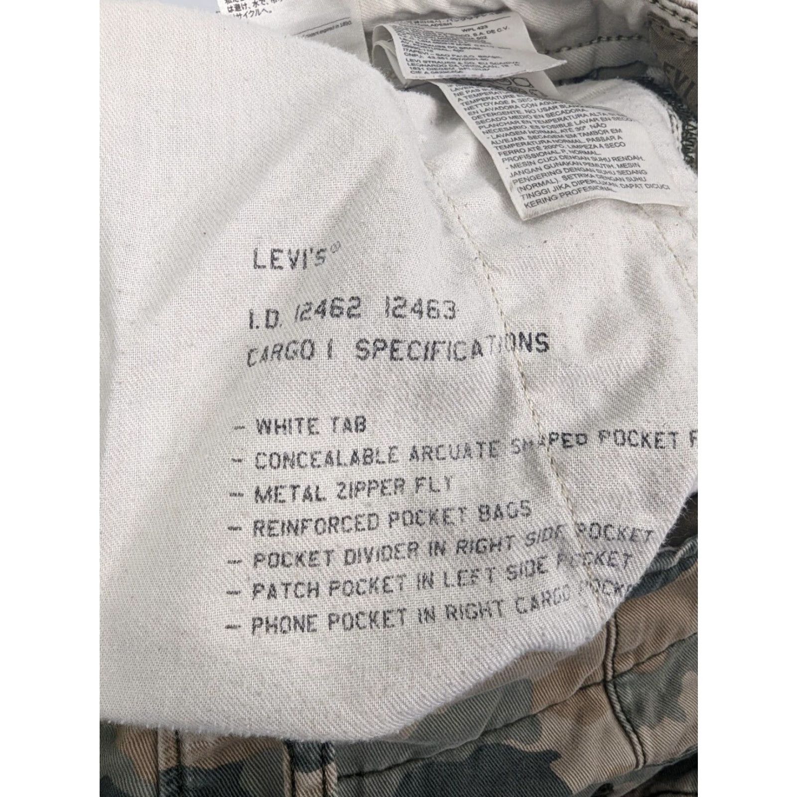 Levi's Levi's Ace Cargo Shorts Camouflage Cotton Men 29 Flat Front Pockets Belt Loops Cargo Pocket Vintage No Size US 29 - 7 Thumbnail