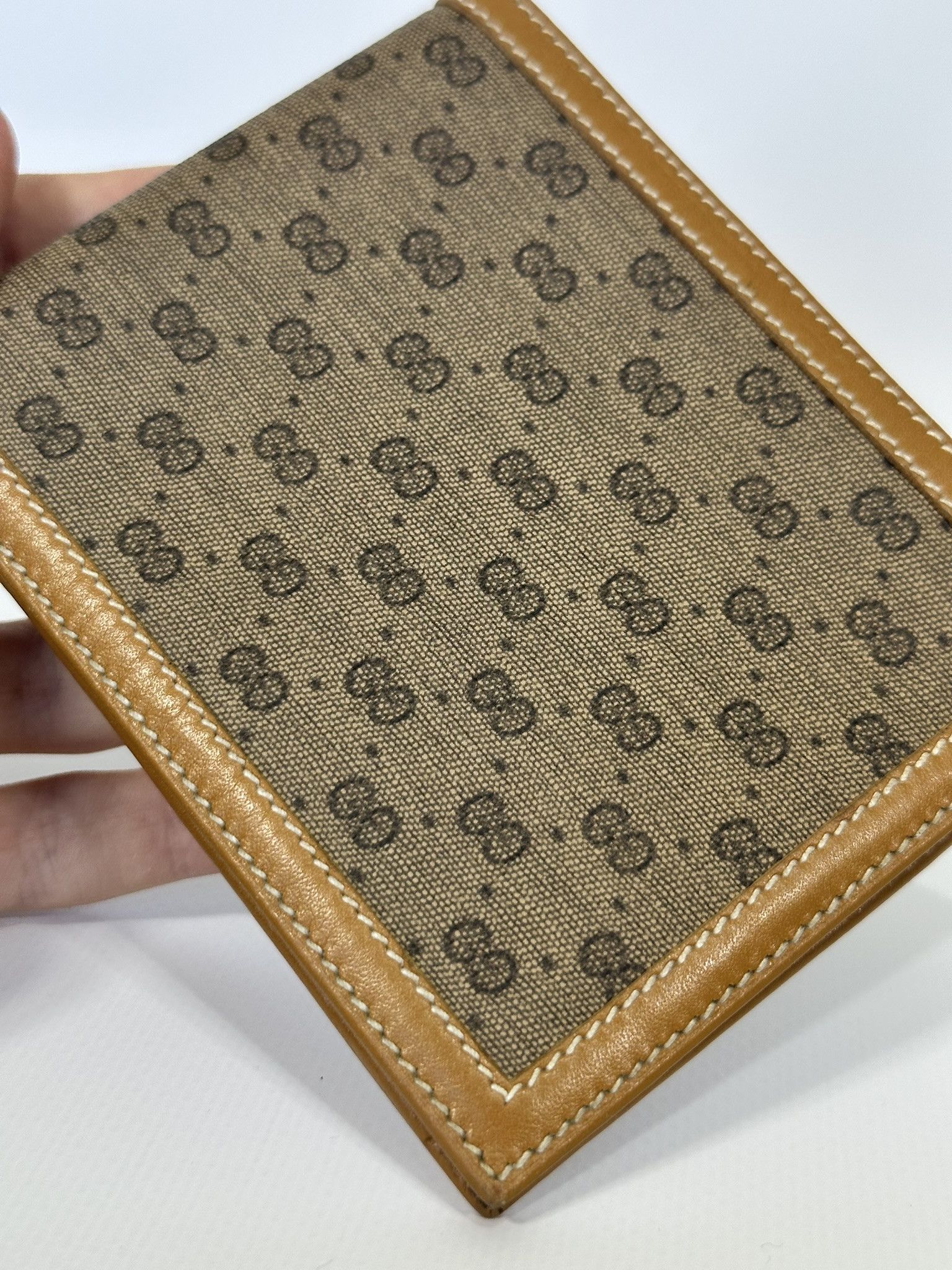 Gucci Gucci Wallet Vintage GG Monogram Canvas Leather Beige Size ONE SIZE - 8 Thumbnail