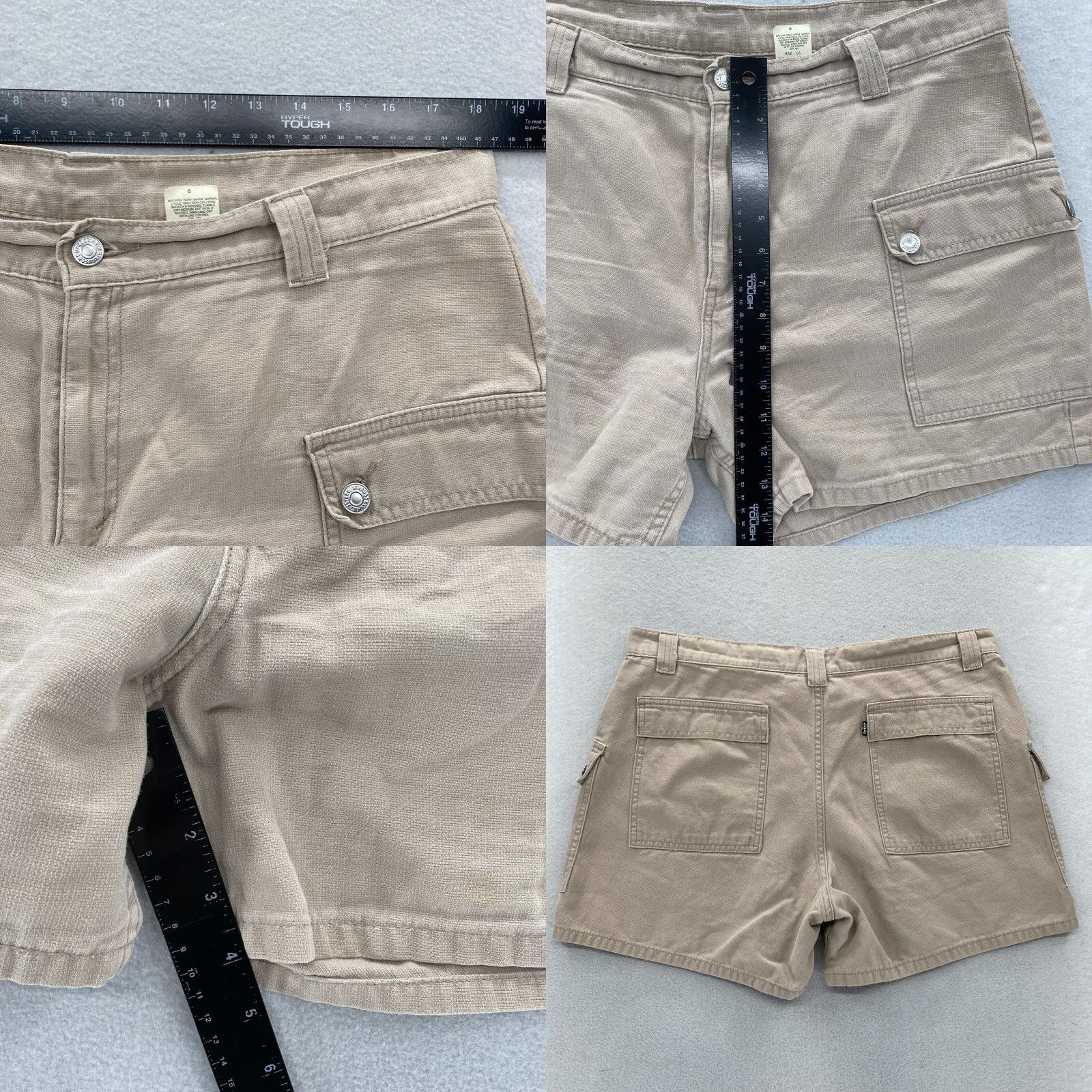 Levi's VINTAGE Levi's Cargo Shorts Women's 16 Khaki Canvas High Rise Workwear Size 38" / US 16 / IT 52 - 8 Thumbnail
