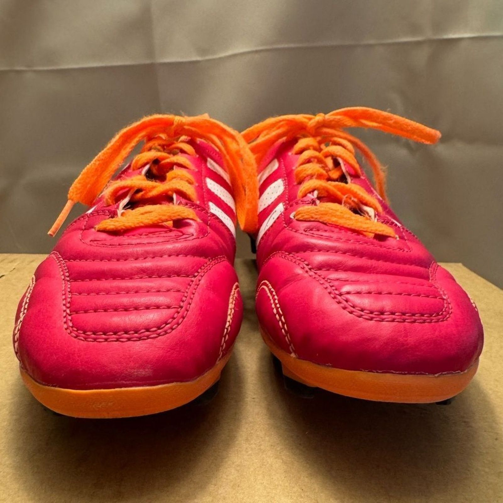 Adidas Adidas Pink Orange Soccer Shoes cleats 7.5 athletic sport Size US 7.5 / IT 37.5 - 2 Thumbnail