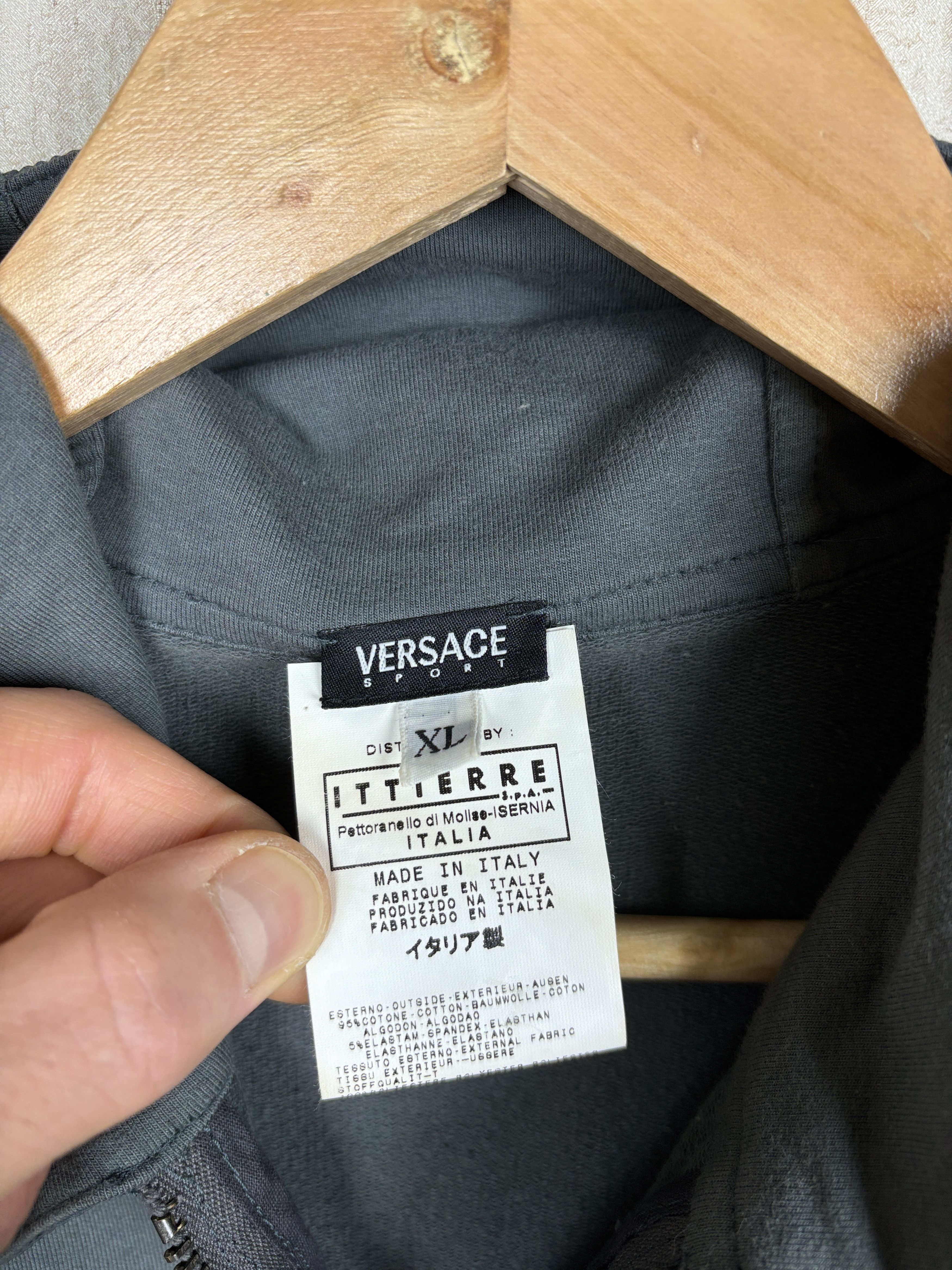 Versace × Vintage Vintage Versace Sport Half Zip Hoodie Made in Italy Size US XL / EU 56 / 4 - 9 Thumbnail