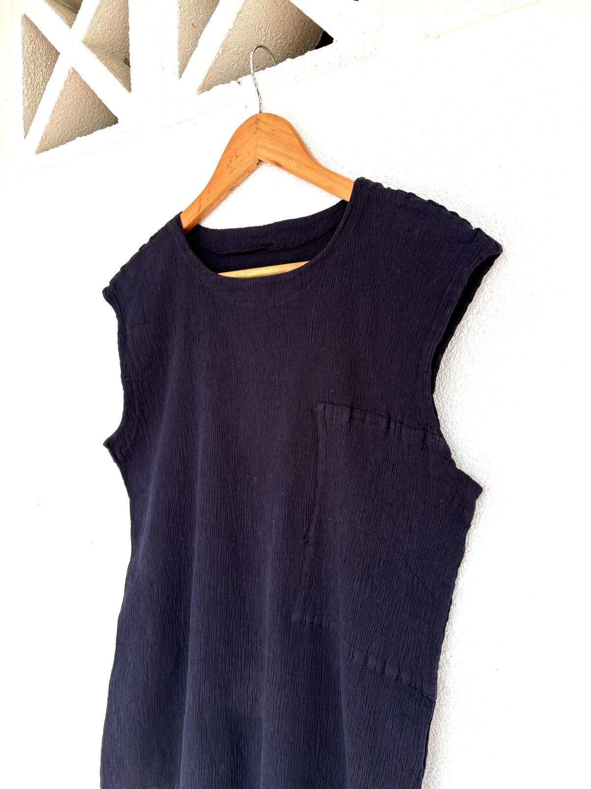 Issey Miyake Minimalist Blue Tank/Sleeveless Shirt–Japan