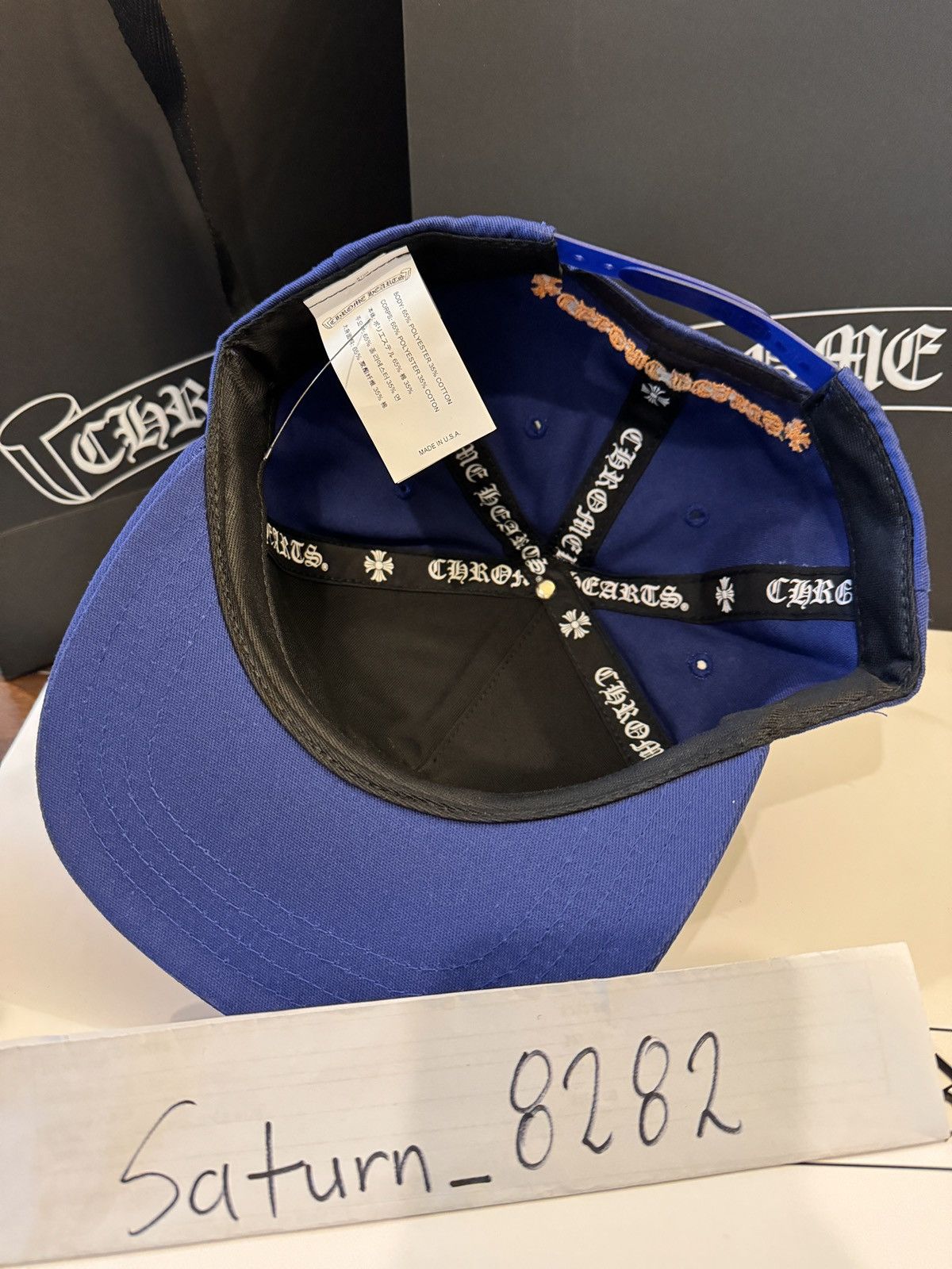 Chrome hearts hat ch baseball 5 panel blue gold