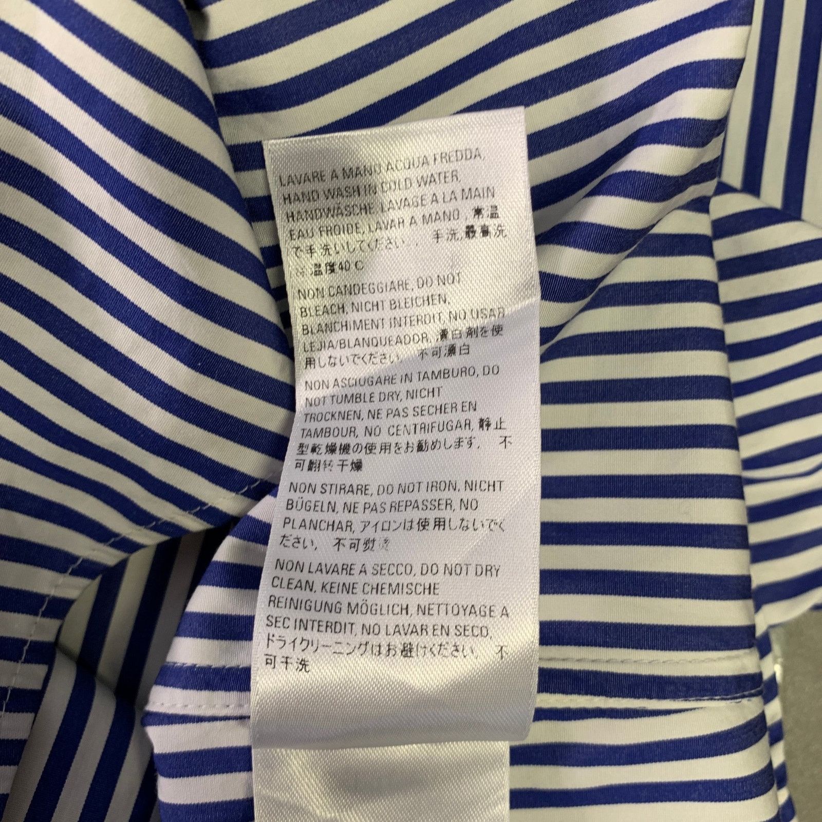 Balenciaga XXS Blue White Stripe Button Down Asymmetrical Shirt Size US XXS / EU 40 - 7 Thumbnail