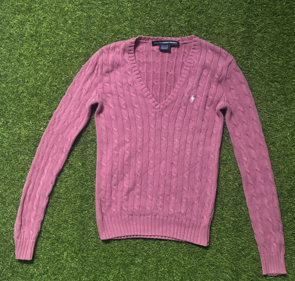 Polo Ralph Lauren Vintage Polo Ralph Lauren V neck cable knit sweater Size S / US 4 / IT 40 - 1 Thumbnail