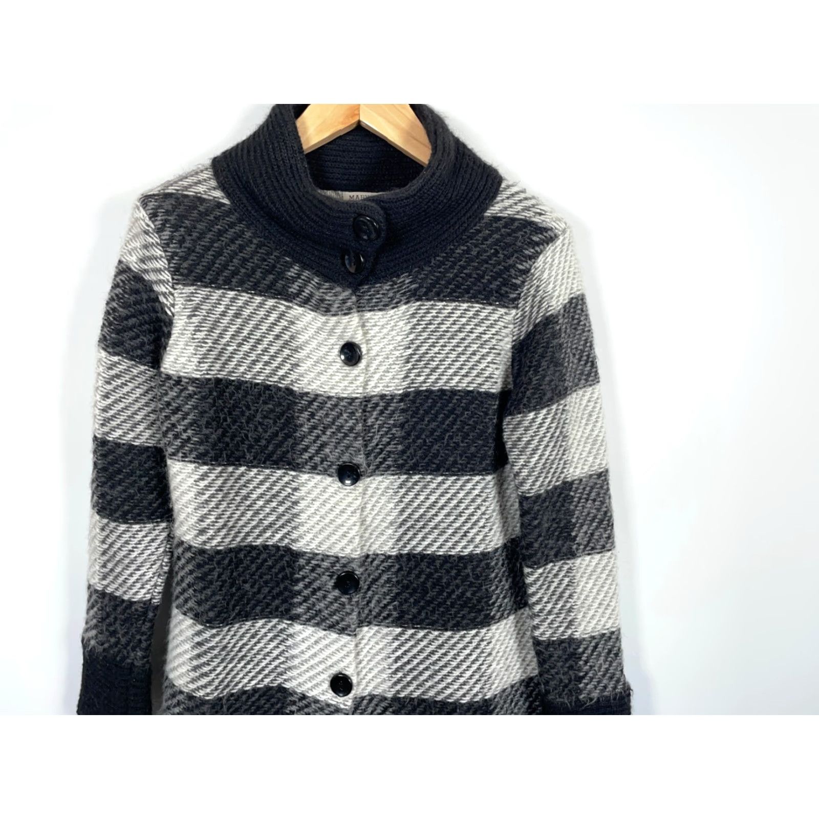 Vintage VINTAGE Maryline Cardigan Shirt Womens Large Gray Black Check Italy Made Sweater Size L / US 10 / IT 46 - 4 Thumbnail