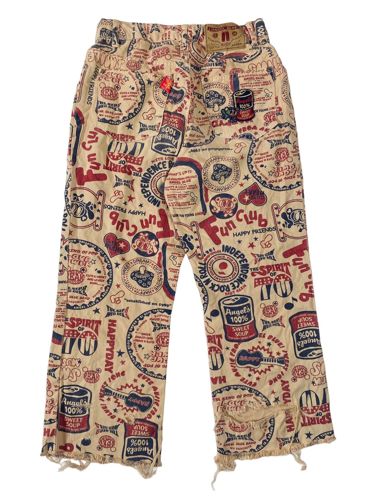 Angel Blue 2000s Angel Blue - Cut Off Pop Art Denim Pants Size 26" / US 2 / IT 38 - 2 Thumbnail