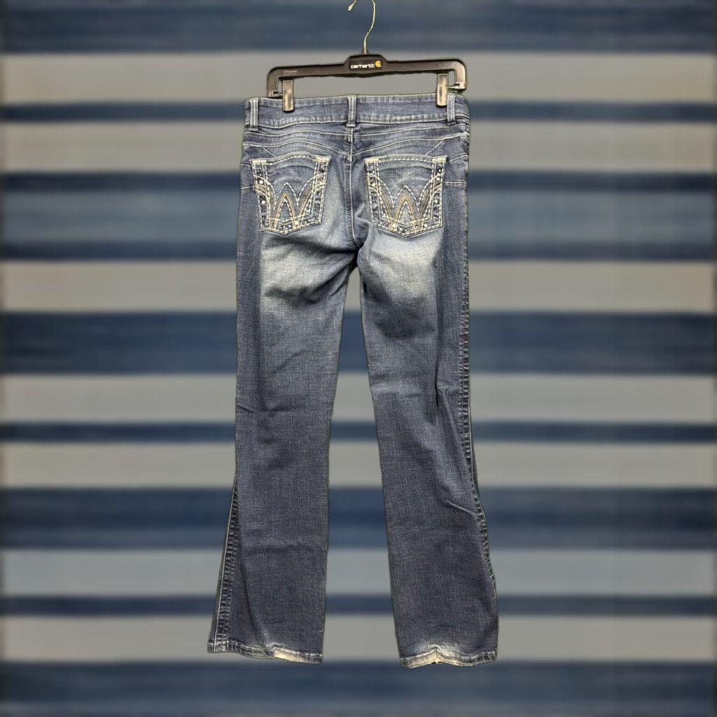 Wrangler VINTAGE Wrangler Boot Cut Jeans Womens 7/8x34 Mid Rise Medium Wash Denim Stretch Size 28" / US 6 / IT 42 - 1 Thumbnail