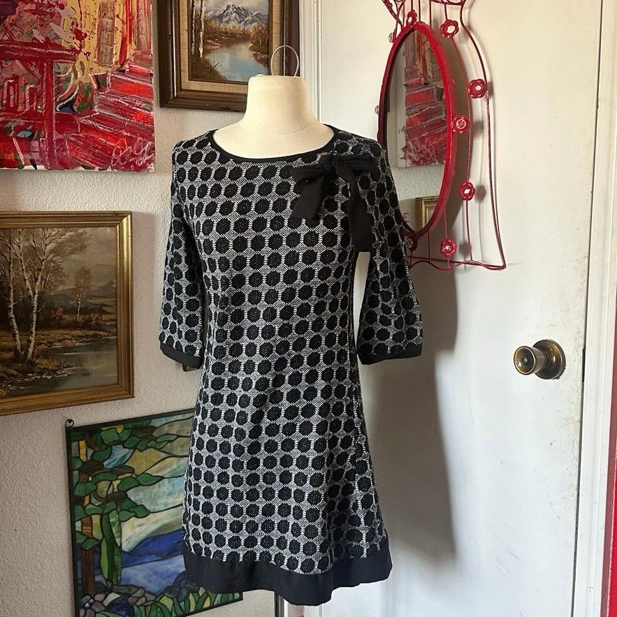 Other no brand knit black white polka dot dress Size M / US 6-8 / IT 42-44 - 1 Thumbnail