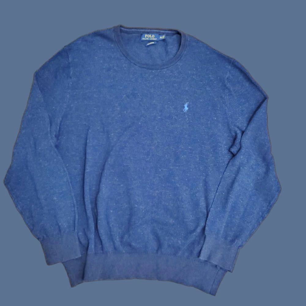 Polo Ralph Lauren Polo Ralph Lauren Sweater Mens 2XL Navy Blue Crewneck Pullover Cotton Knit Solid Size US XXL / EU 58 / 5 - 1 Thumbnail