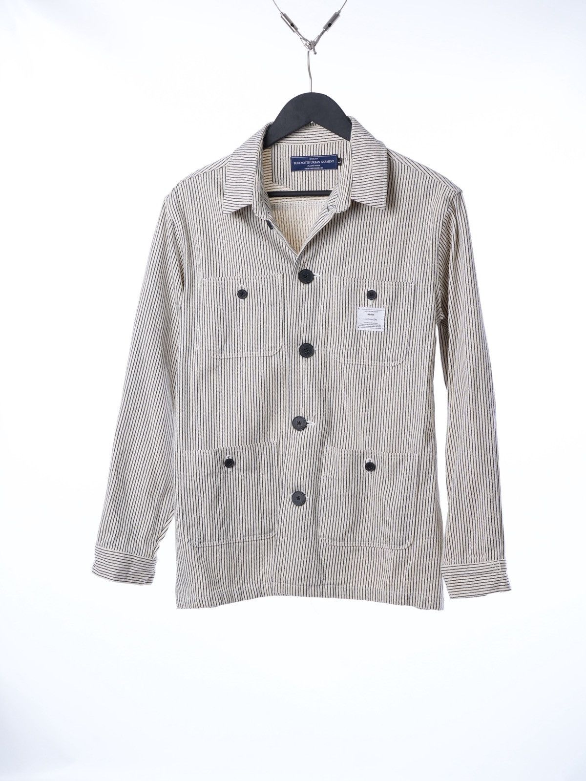 Japanese Brand Blue Water Urban Garment - Striped Chore Denim Jacket Size US L / EU 52-54 / 3 - 1 Thumbnail