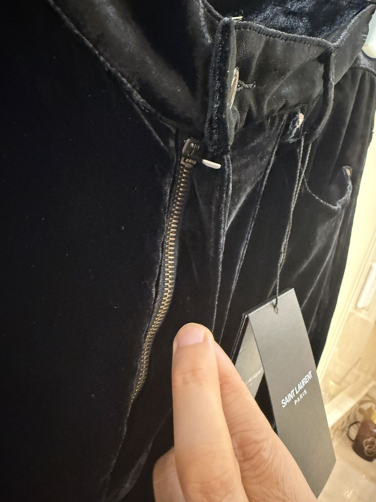Saint Laurent Paris Black velvet high waist wide leg pants size28 Size US 28 / EU 44 - 6 Thumbnail