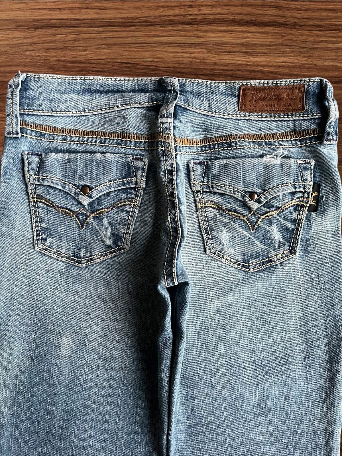 Hysteric Glamour Vintage Y2K Japanese Brand Blue Washed Low Rise Flare Jeans Size 26" / US 2 / IT 38 - 6 Thumbnail