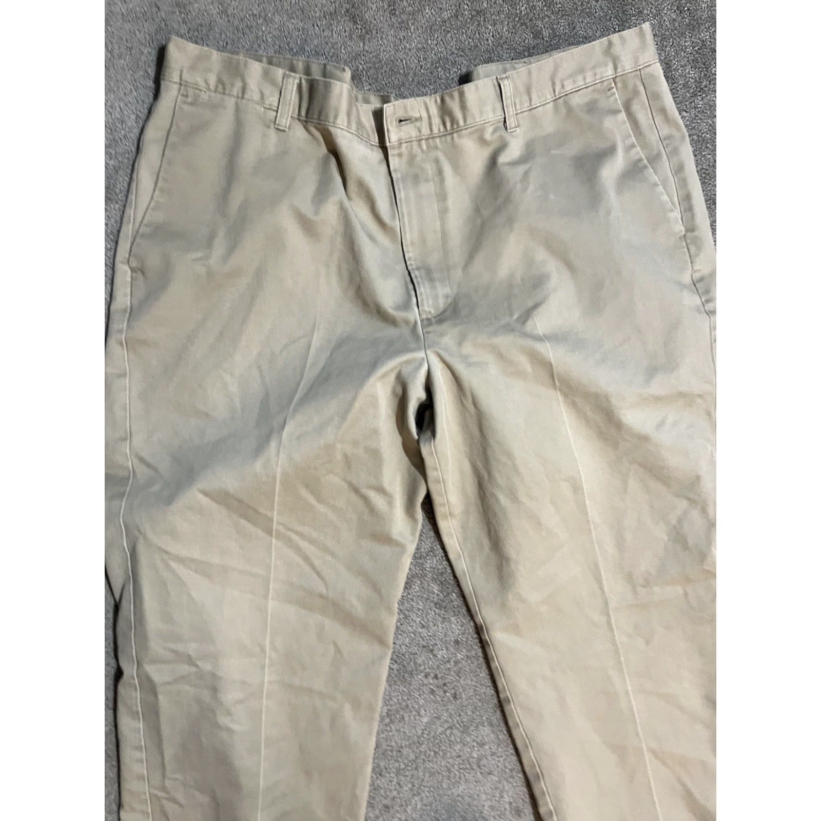 Dockers DOCKERS Chinos Pants Flat Front 44x32 Beige 100% Cotton Classic Fit Regular Men Size US 44 / EU 60 - 5 Thumbnail