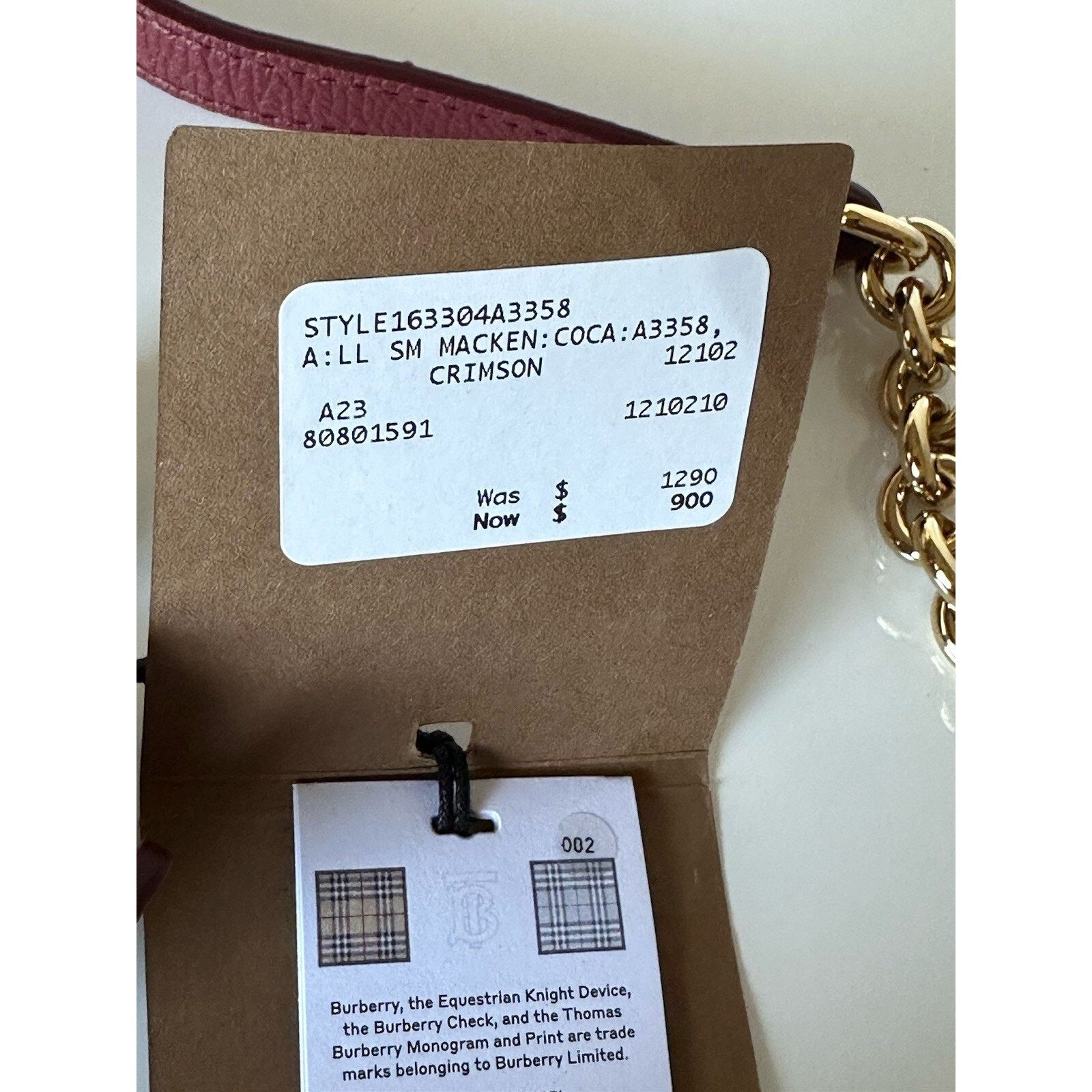 Burberry Small Macken House Check Leather Bag 8080159