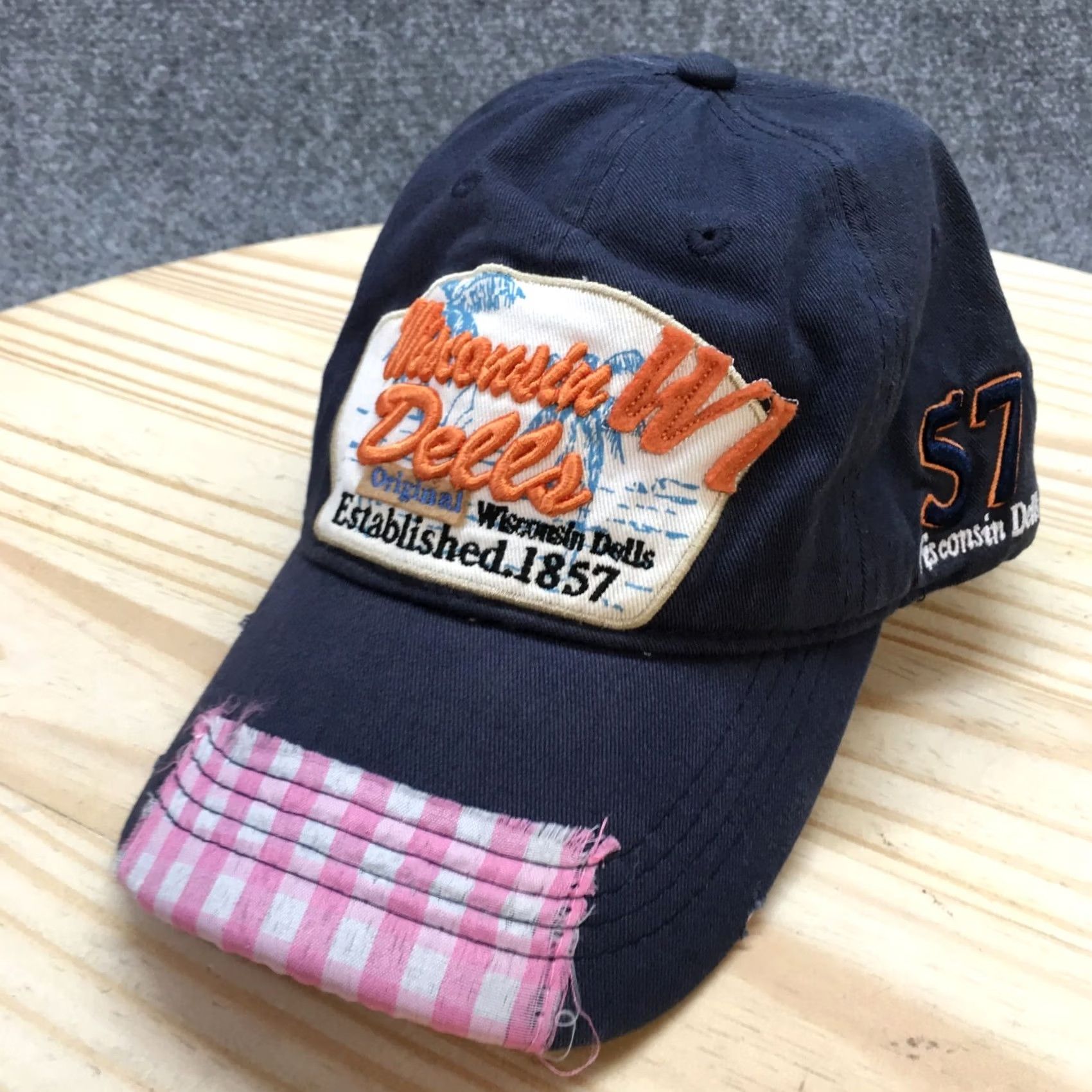 Vintage Wisconsin Dells 57 Baseball Cap Womens Blue One Size Patched Embroidered Logo Size ONE SIZE - 2 Thumbnail