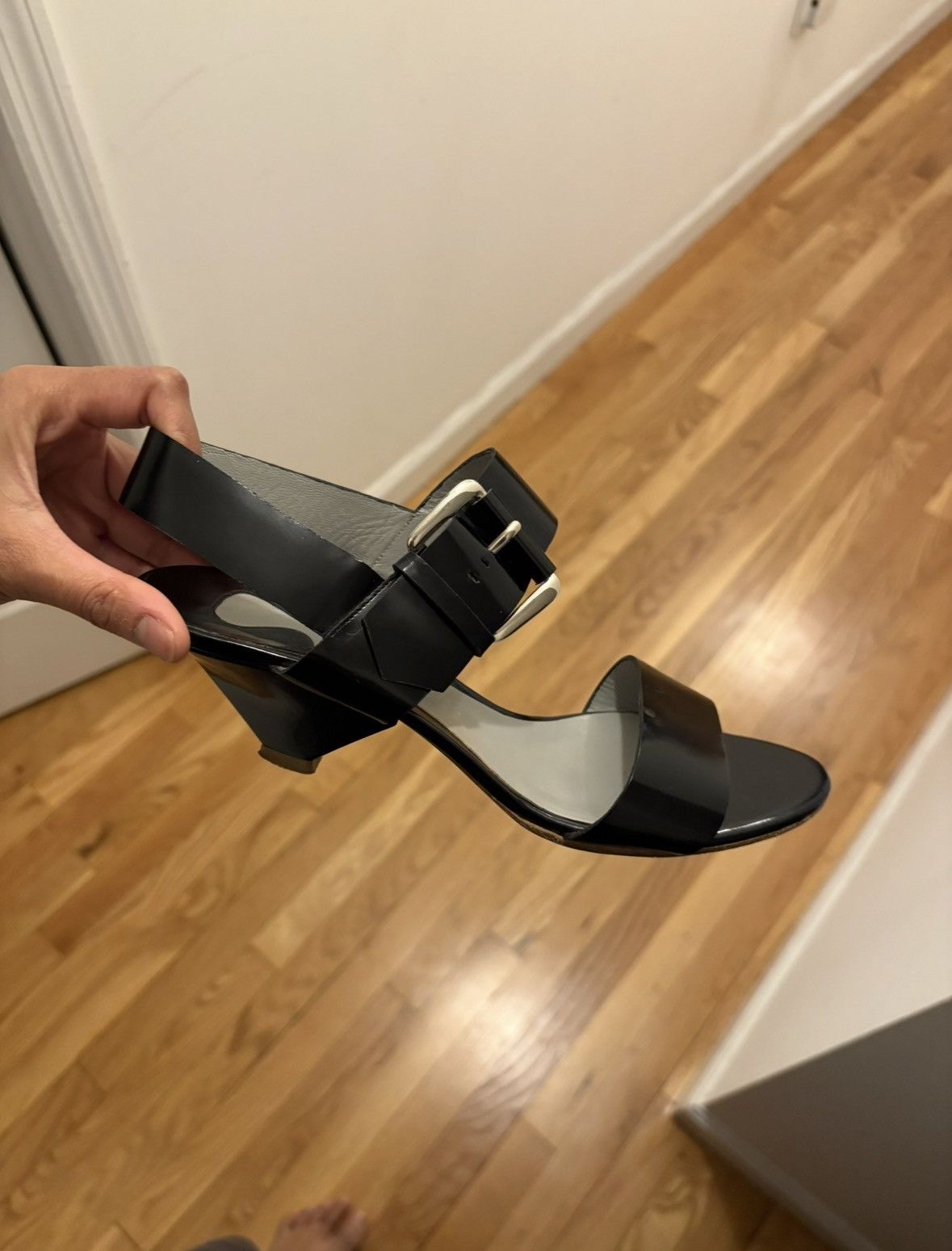 Chloe Patent Leather Slingback Heel with Buckle