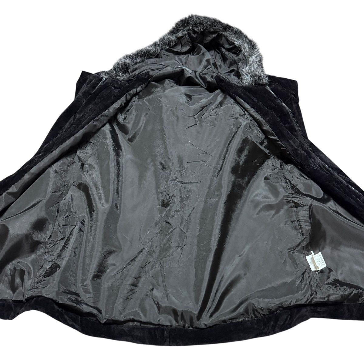 Japanese Brand Sugared Japan Black Velvet Faux Fur Hooded Jacket Size US M / EU 48-50 / 2 - 10 Thumbnail