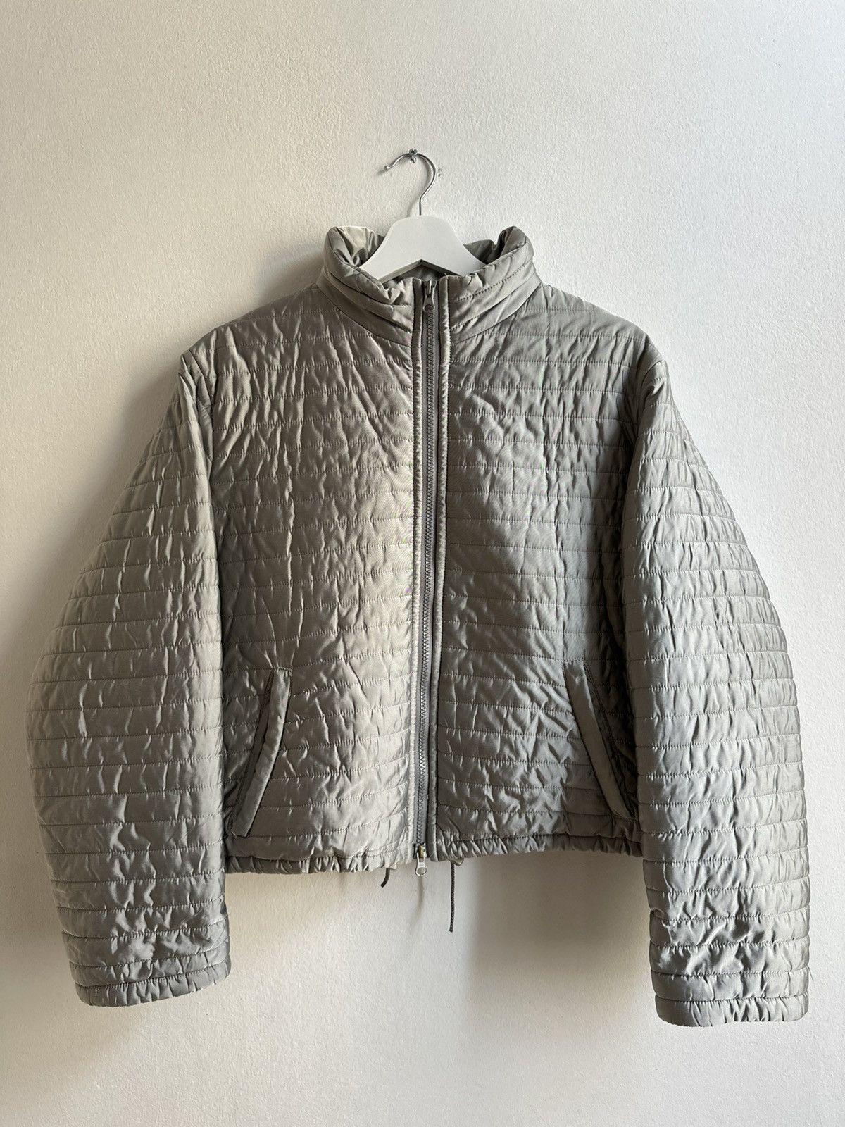 Giorgio Armani Armani Vintage 90s Cropped Unisex Silver Jacket Size M / US 6-8 / IT 42-44 - 4 Thumbnail